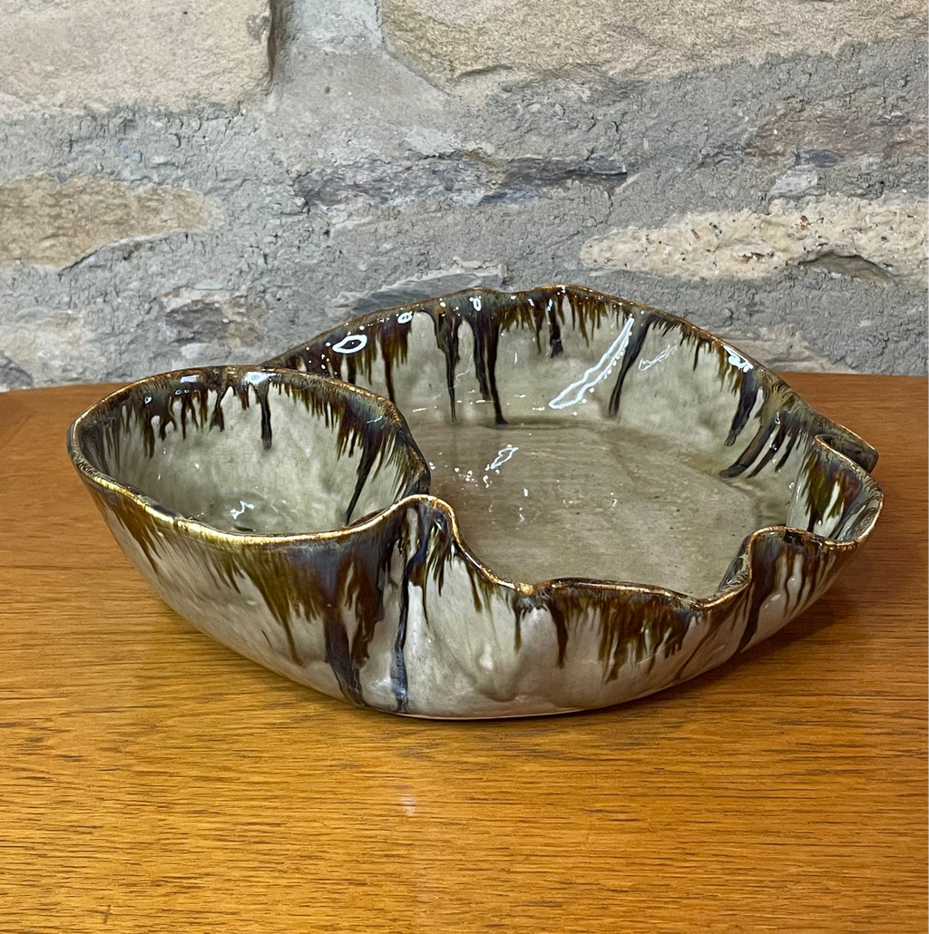 Chip & Dip Dish - Light & Dark Brown - 655