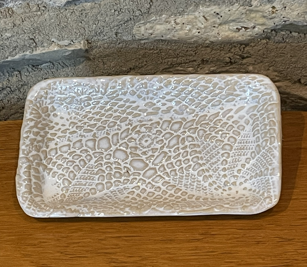 Tray - Textured Rectangular, Cream - 765