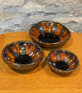 Bowls - Nesting, Set of 3, Amber & Brown - 699