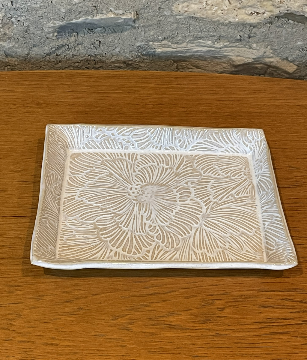 Tray - Rectangular Textured, Cream - 763