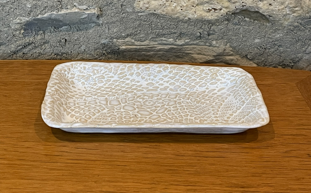 Tray - Textured Rectangular, Cream - 765