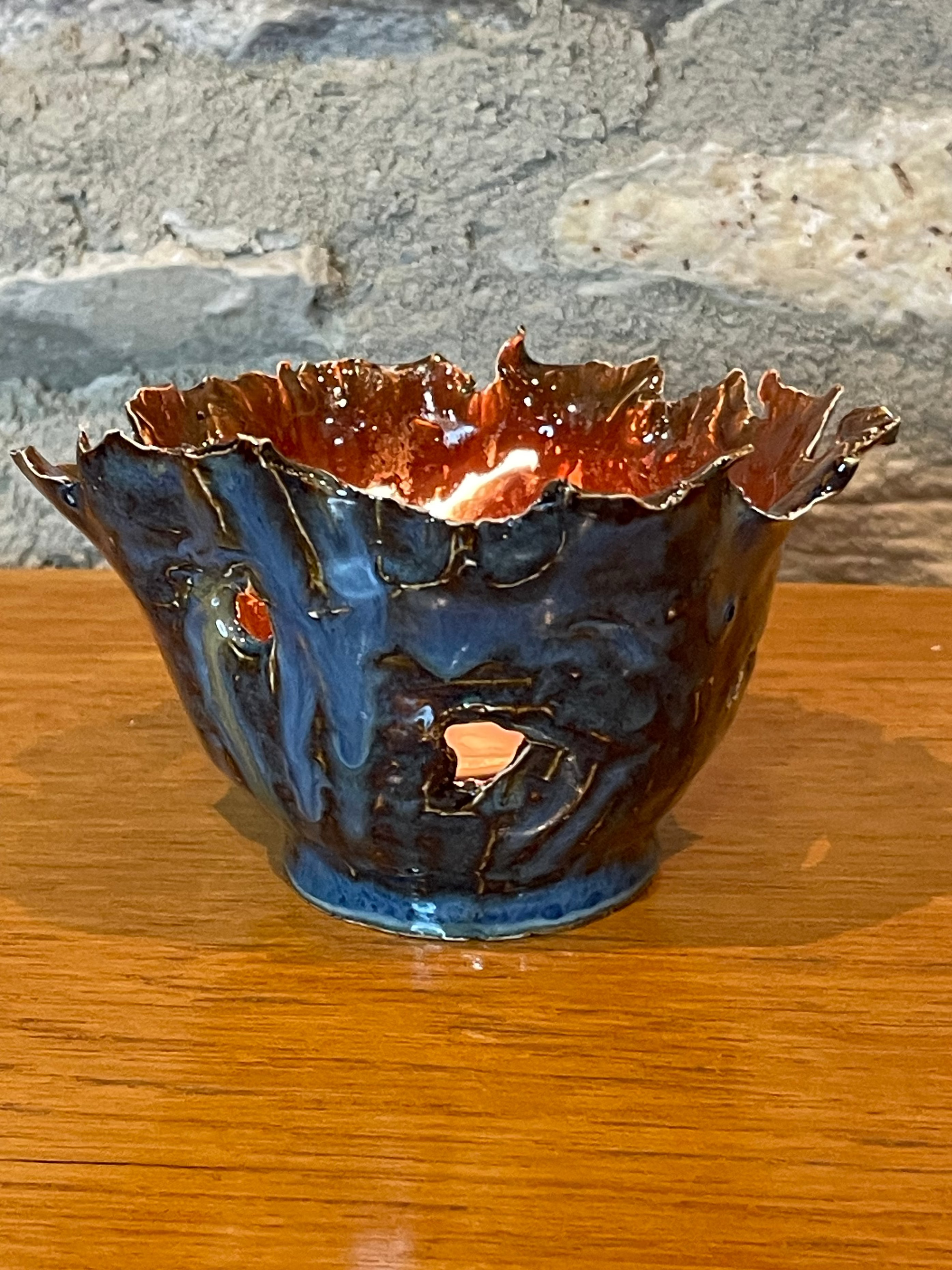 Candle Holder - Green, Copper - 786