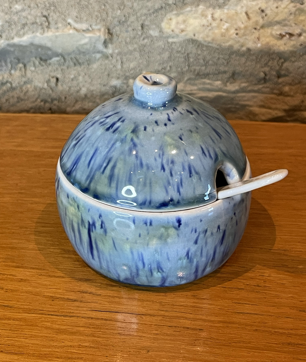 Lidded Pot - Jam, Chutney, Blue flecked - 730
