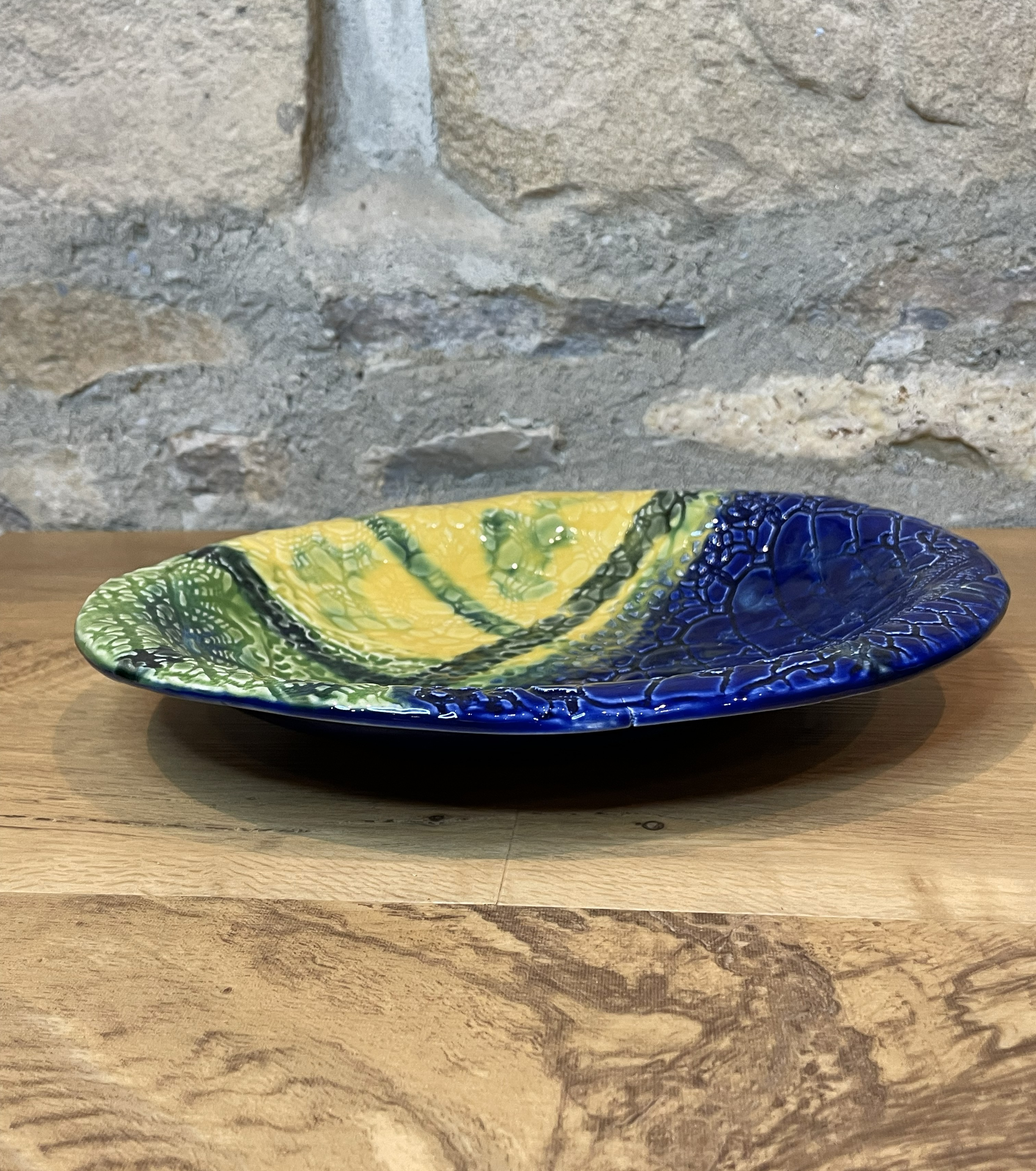 Bowl - Oval, Yellow, Green & Blue - 563
