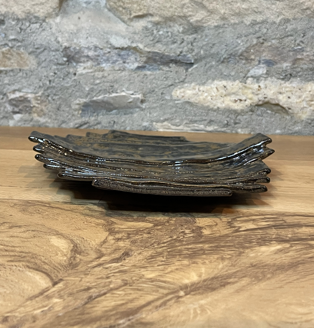 Platter - Clay Strips Brown - 215