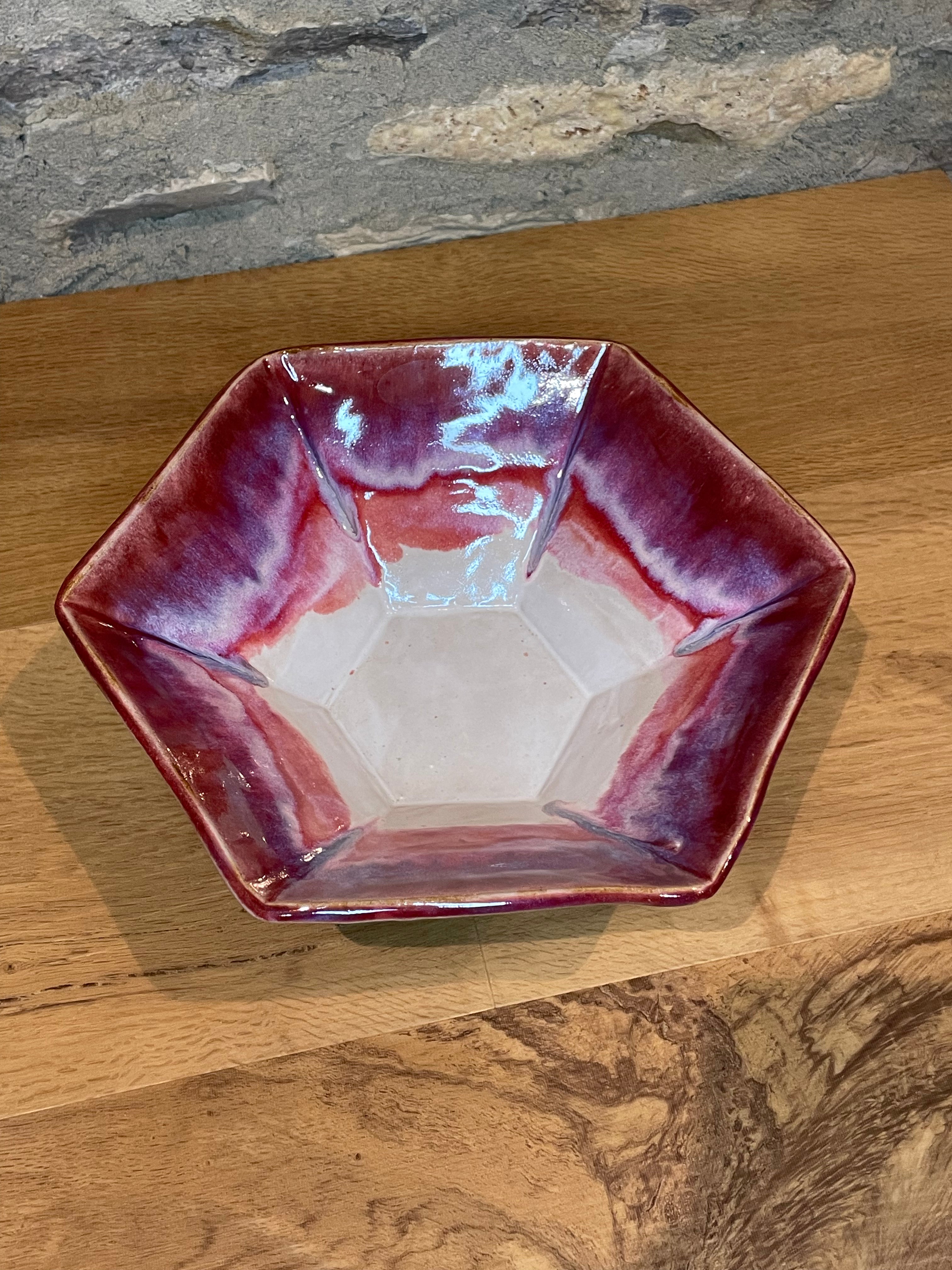 Bowl - Hexagonal Pink & Purple - 226