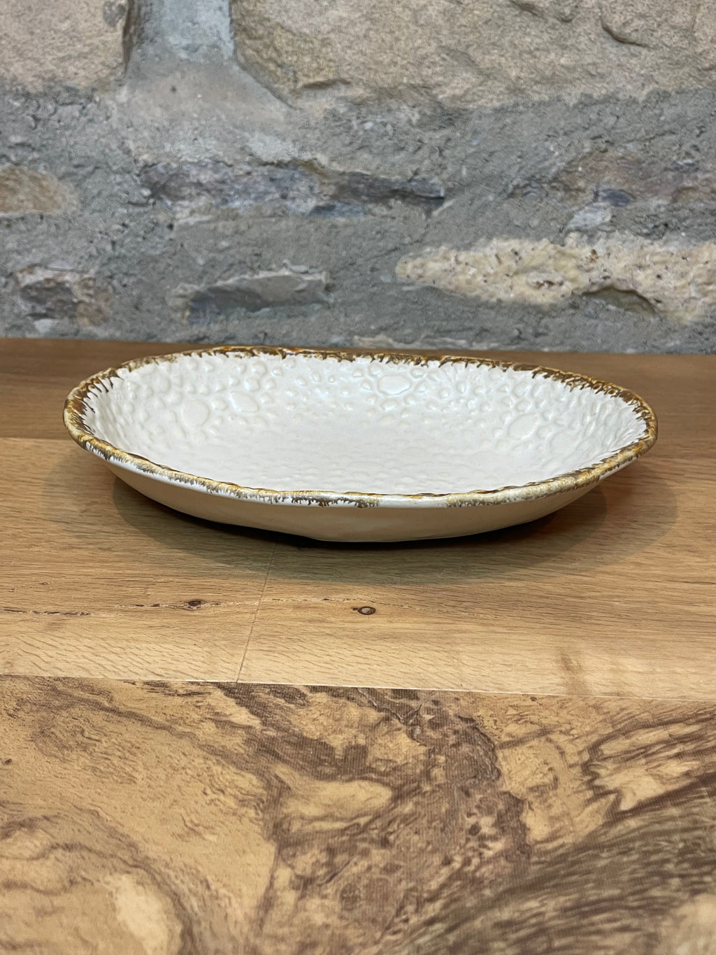 Bowl - Oval, Cream / Brown - 585