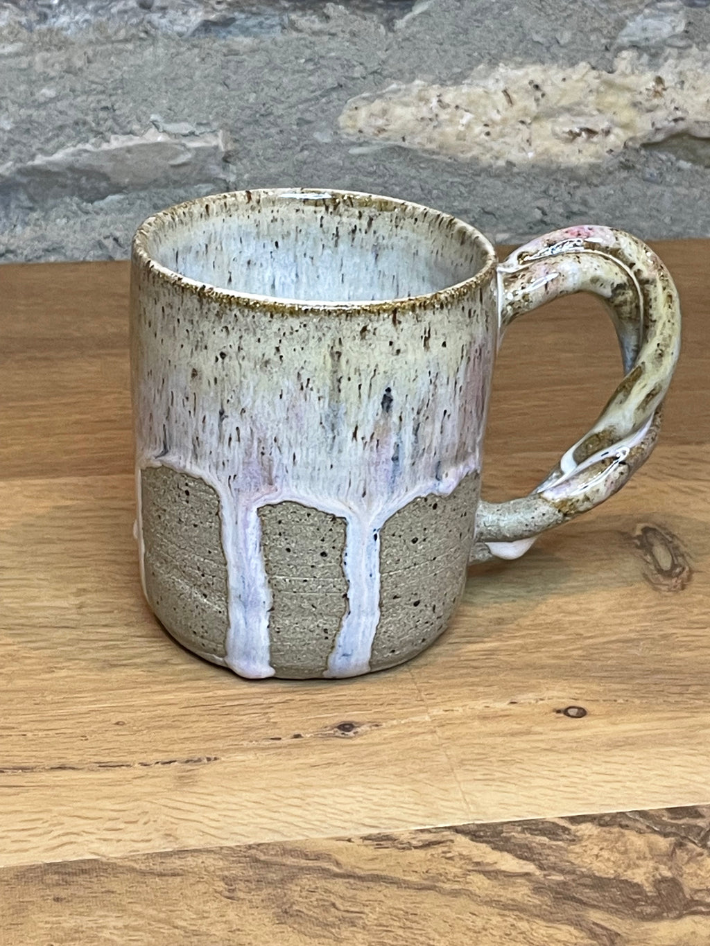Mug - Lave Fleck Pink / Blue, Twisted Handle - 750