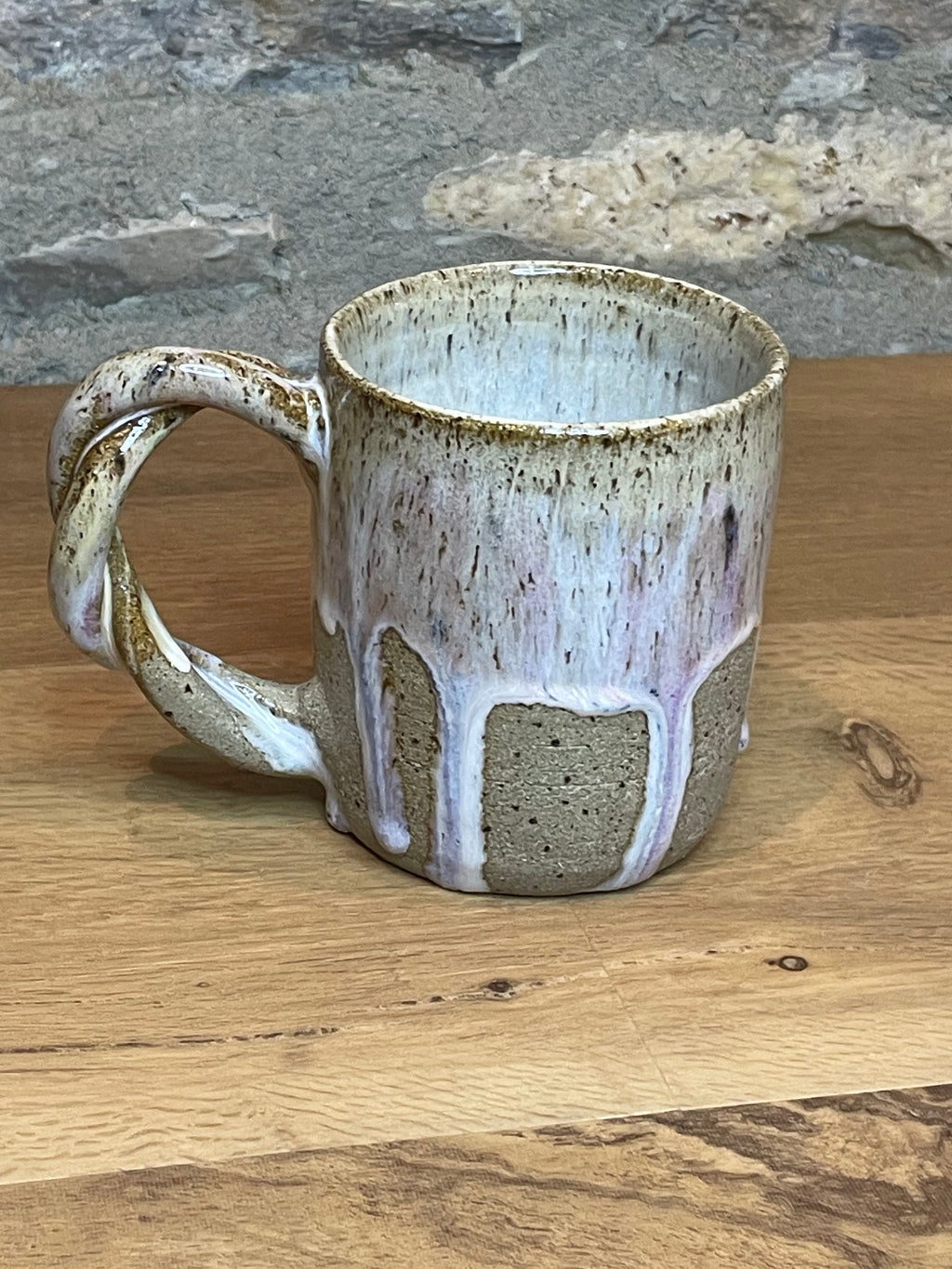 Mug - Lave Fleck Pink / Blue, Twisted Handle - 750