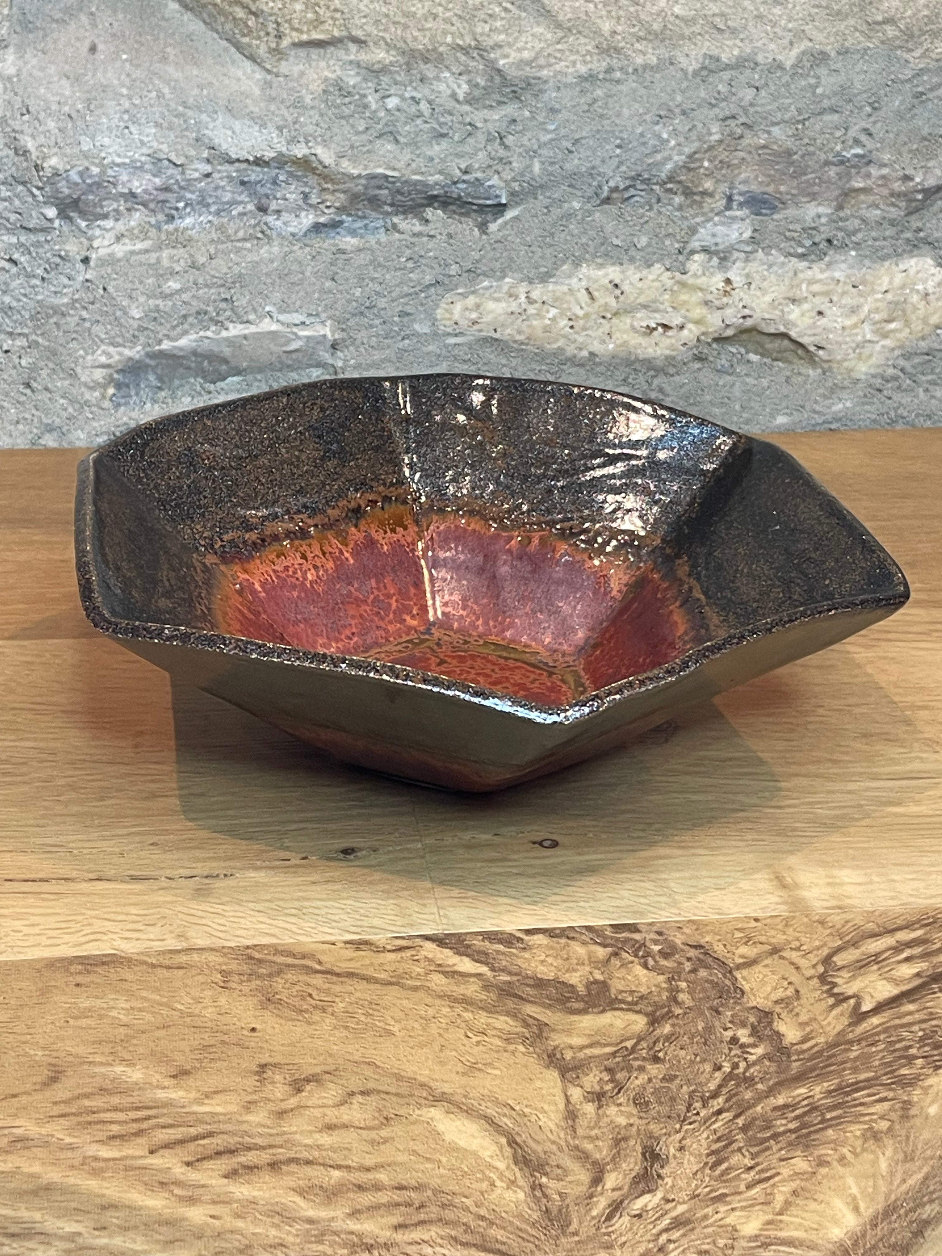 Bowl - Hexagonal, Copper & Black - 106
