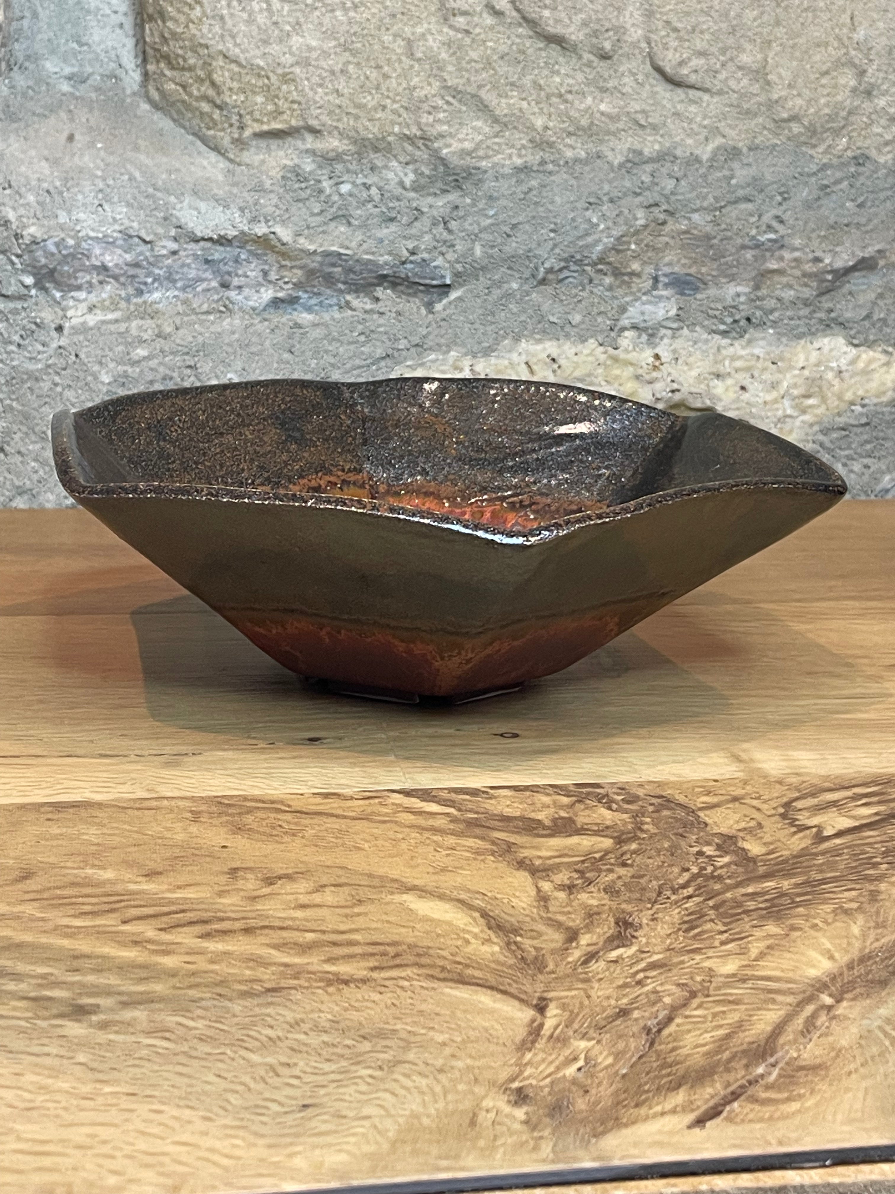Bowl - Hexagonal, Copper & Black - 106