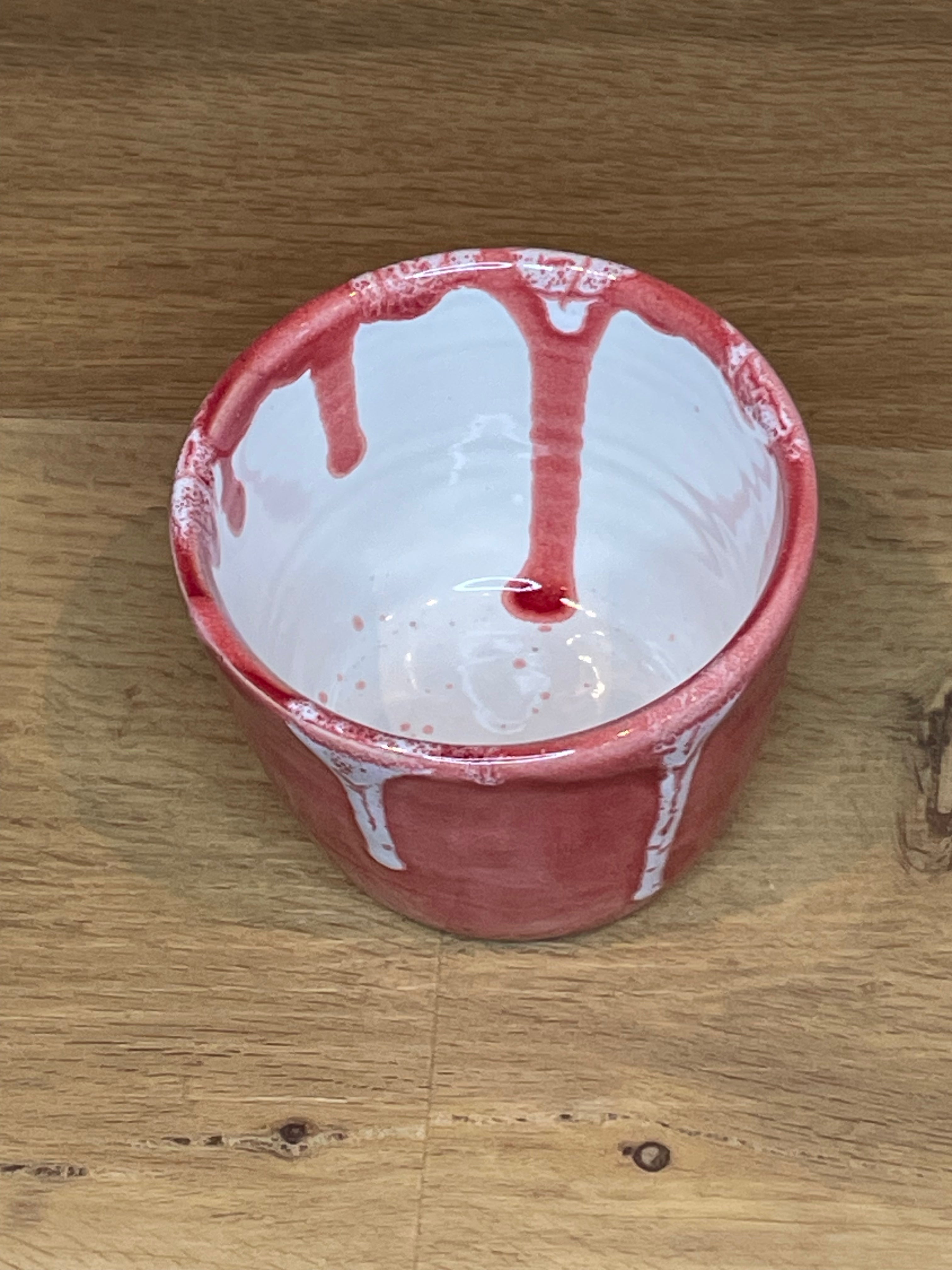 Bowl / Vase - Orange, White - 114
