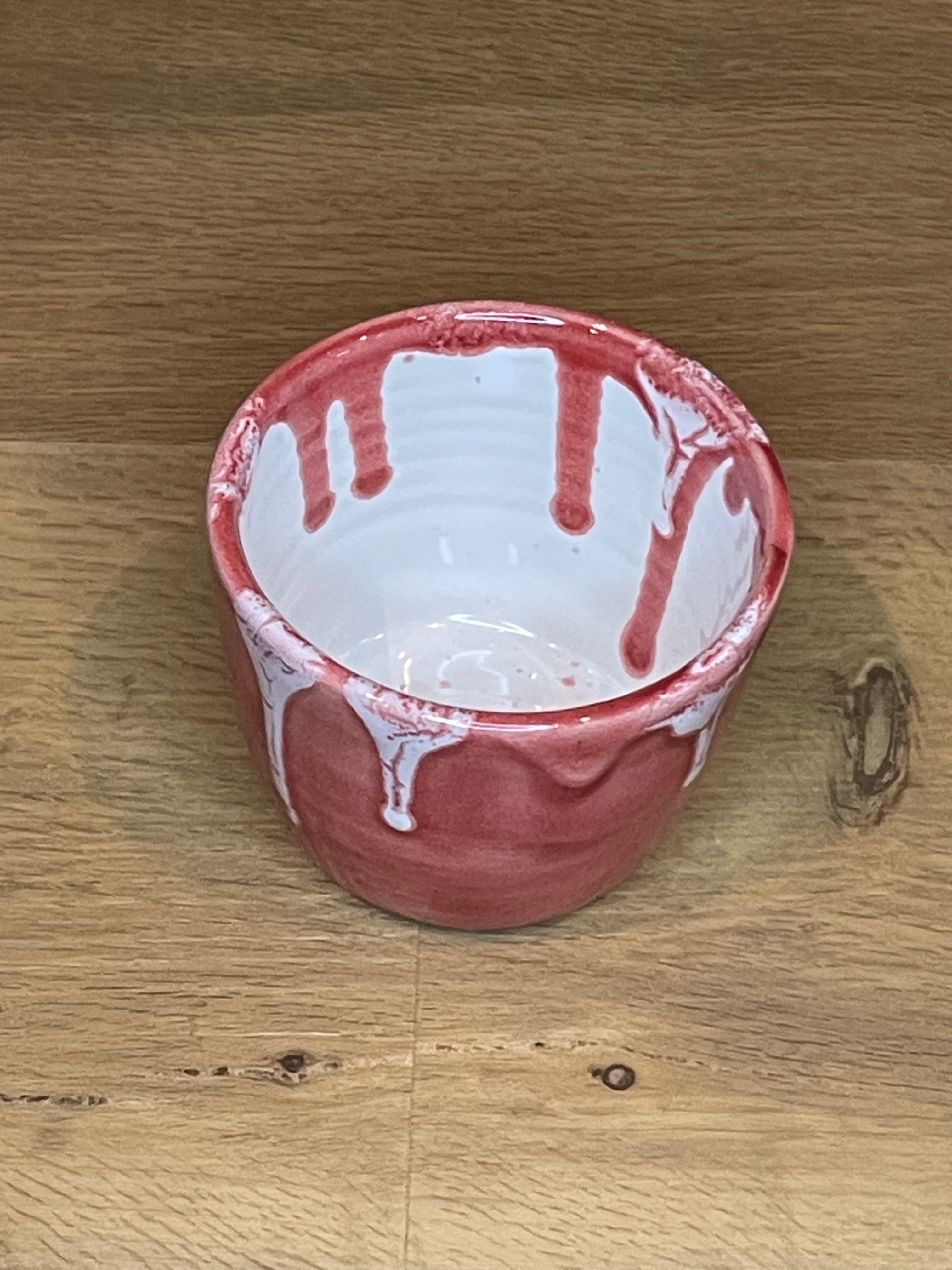 Bowl / Vase - Orange, White - 114