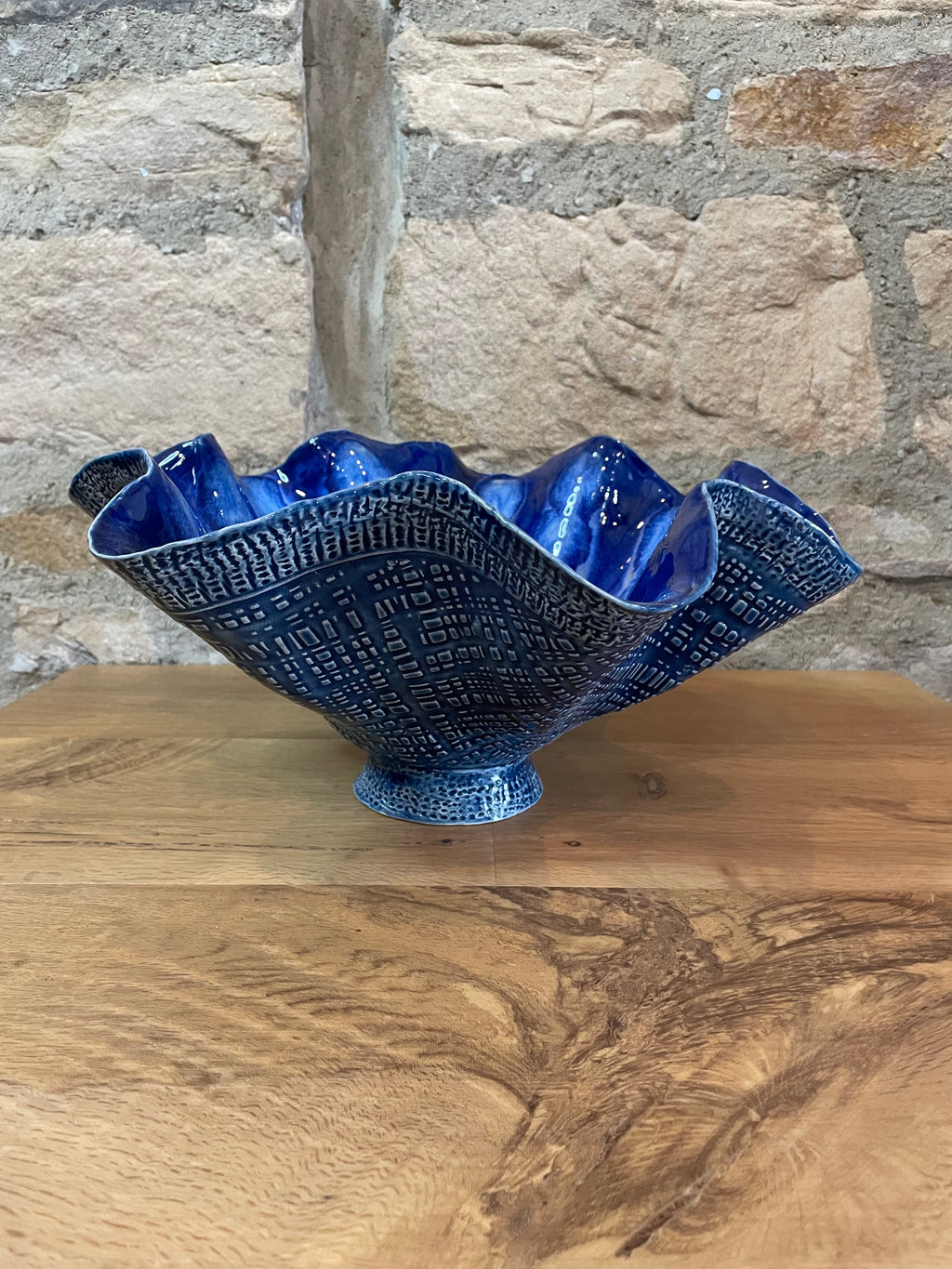Bowl - Blue Wavy - 806