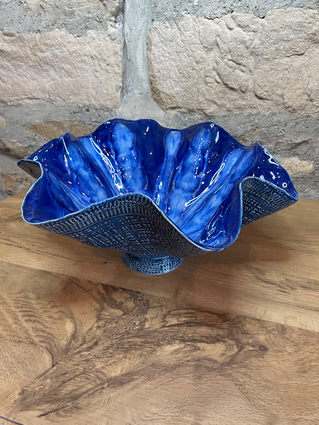 Bowl - Blue Wavy - 806