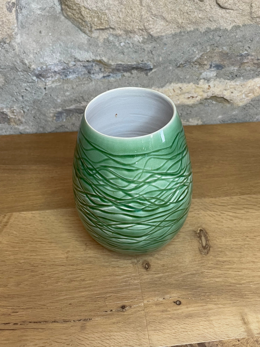 Vase - Green, Textured
