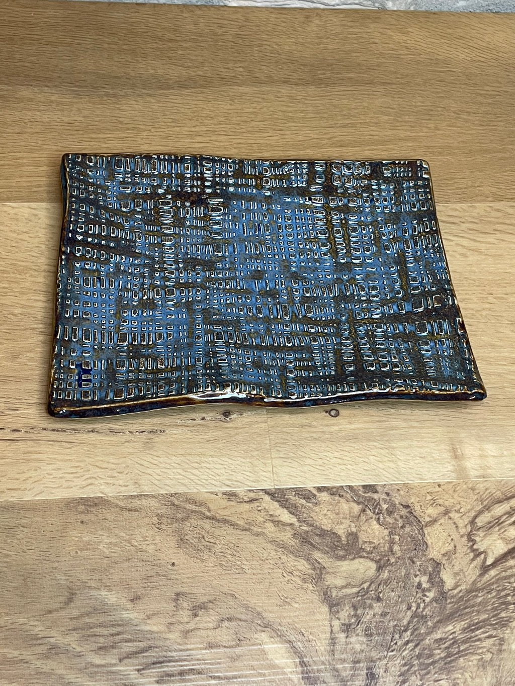 Dish - Brown & Blue Textured - 815