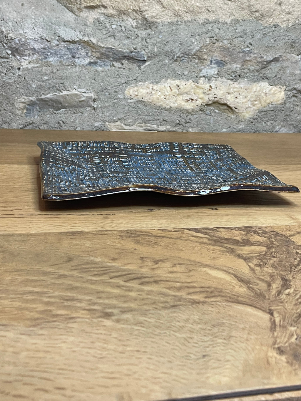 Dish - Brown & Blue Textured - 815