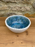 Bowl - Blue & White Beaded Trim - 810