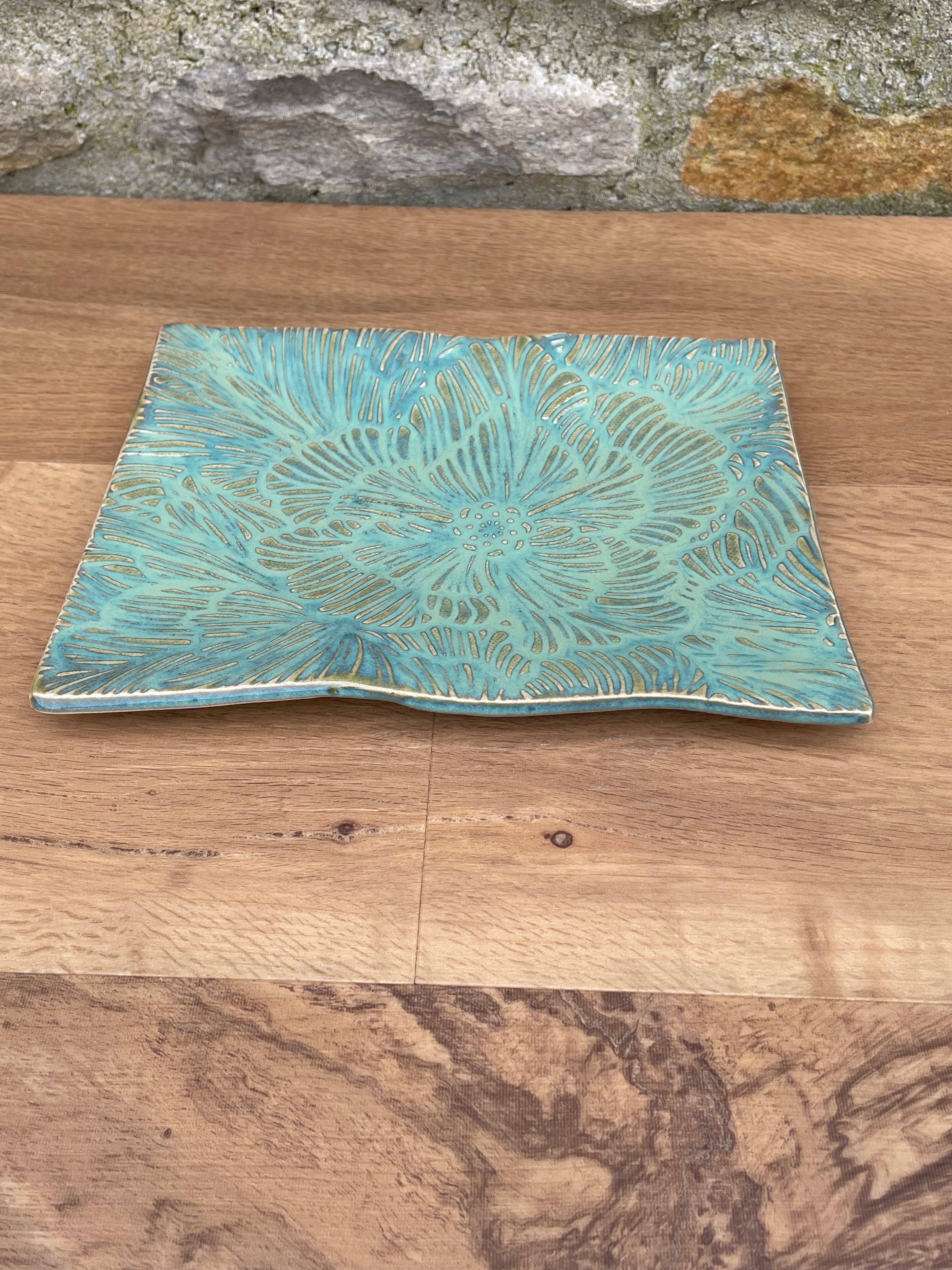 Dish - Green Textured Platter - 823