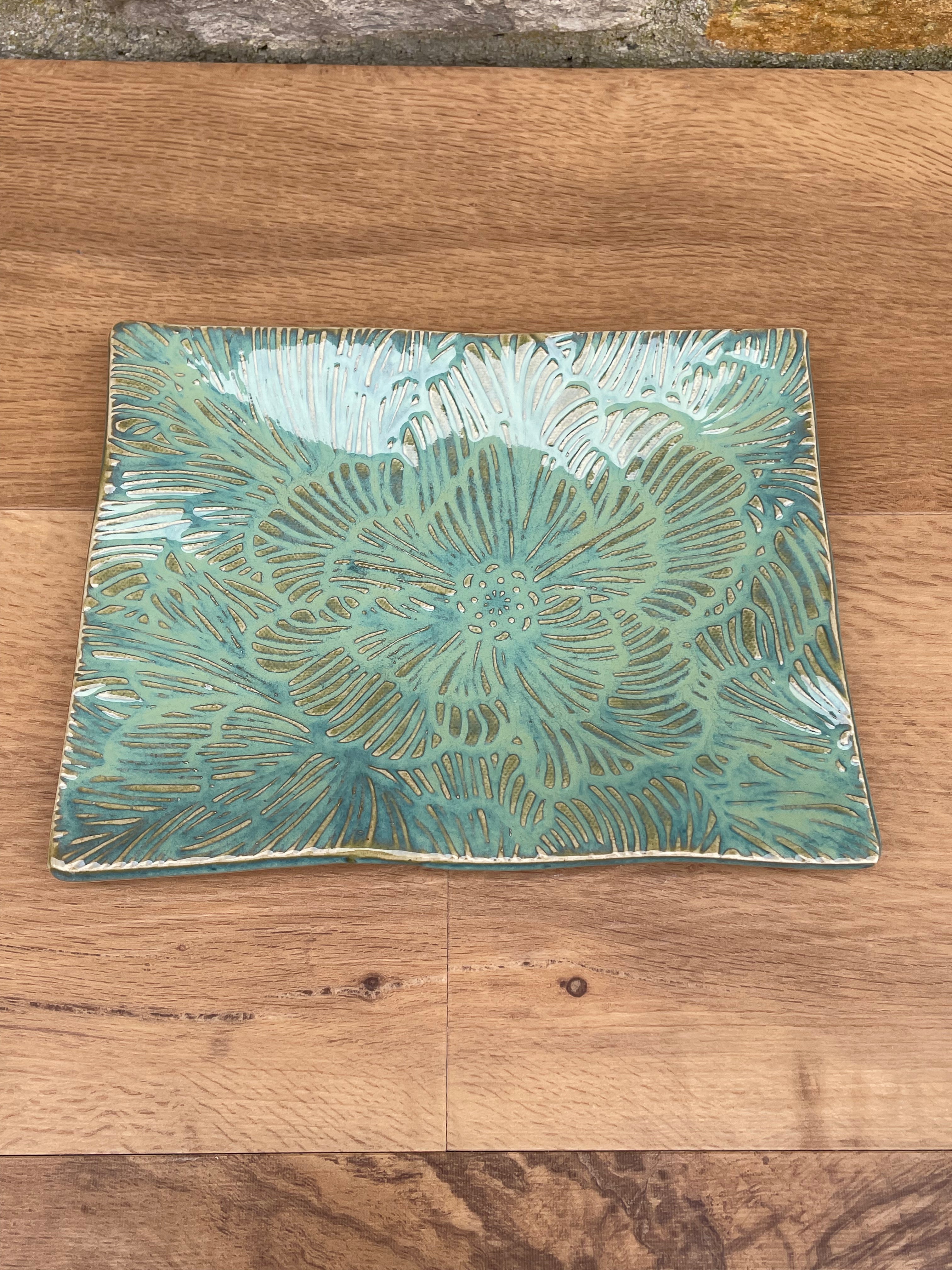Dish - Green Textured Platter - 823