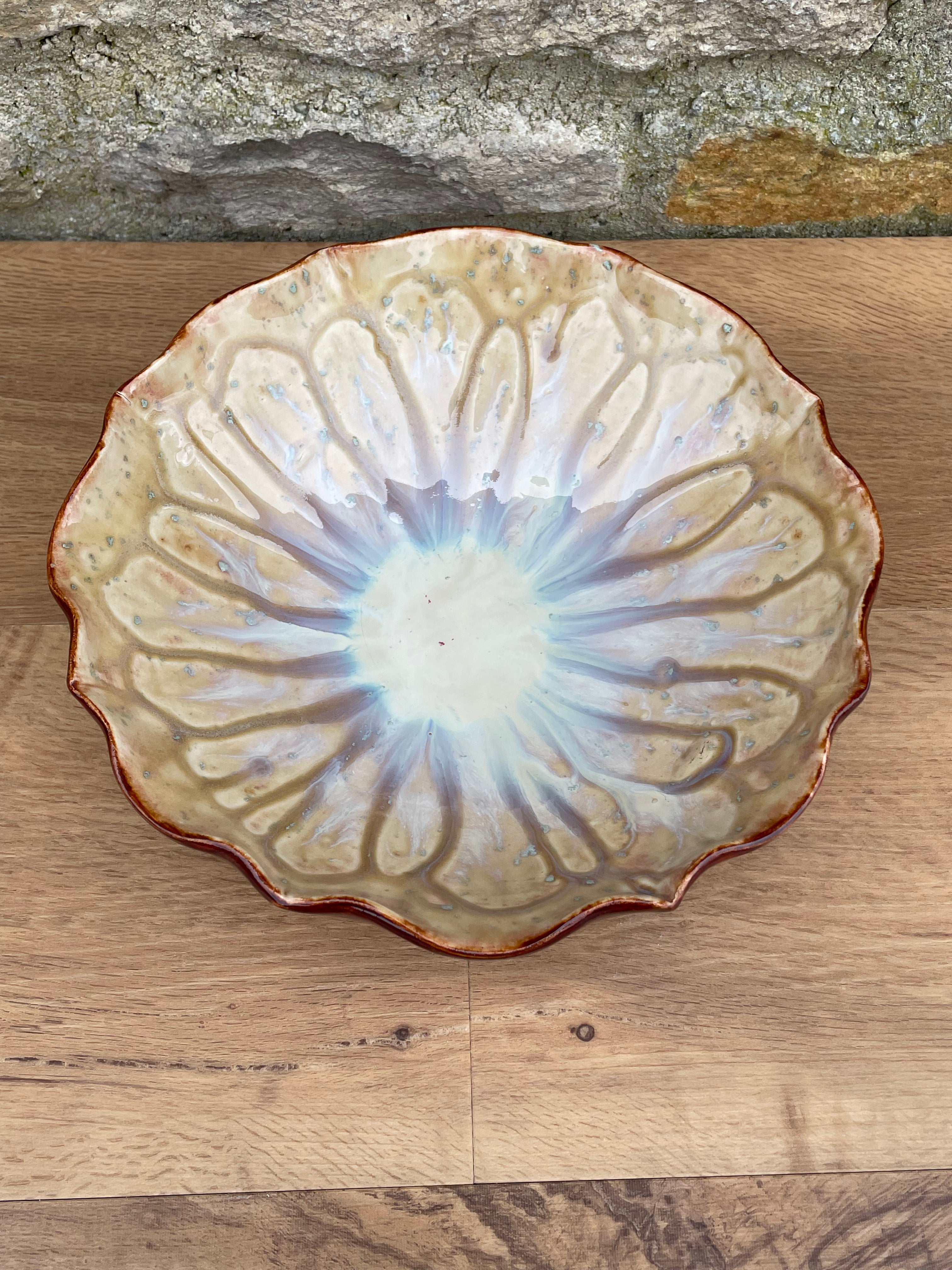 Bowl - Cream and Soft Blue - 814