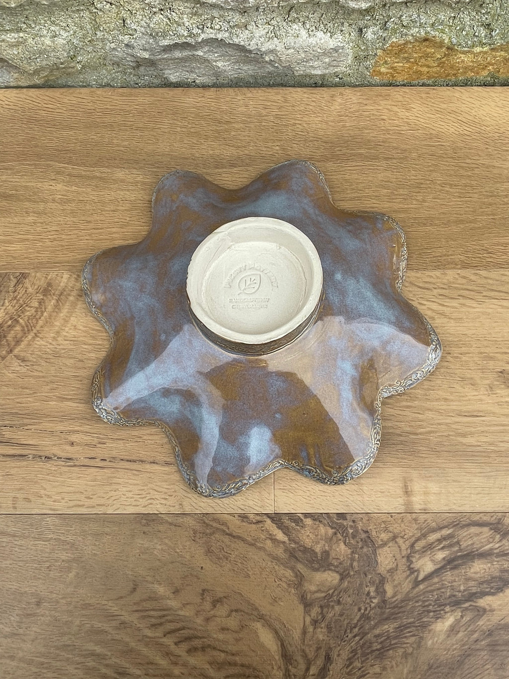 Bowl - Wavy Blue & Beige - 807