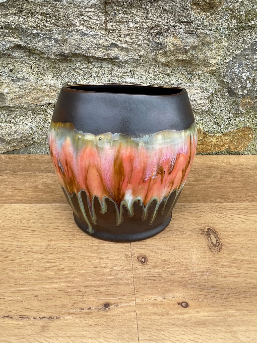 Vase - Brown & Pink - 820
