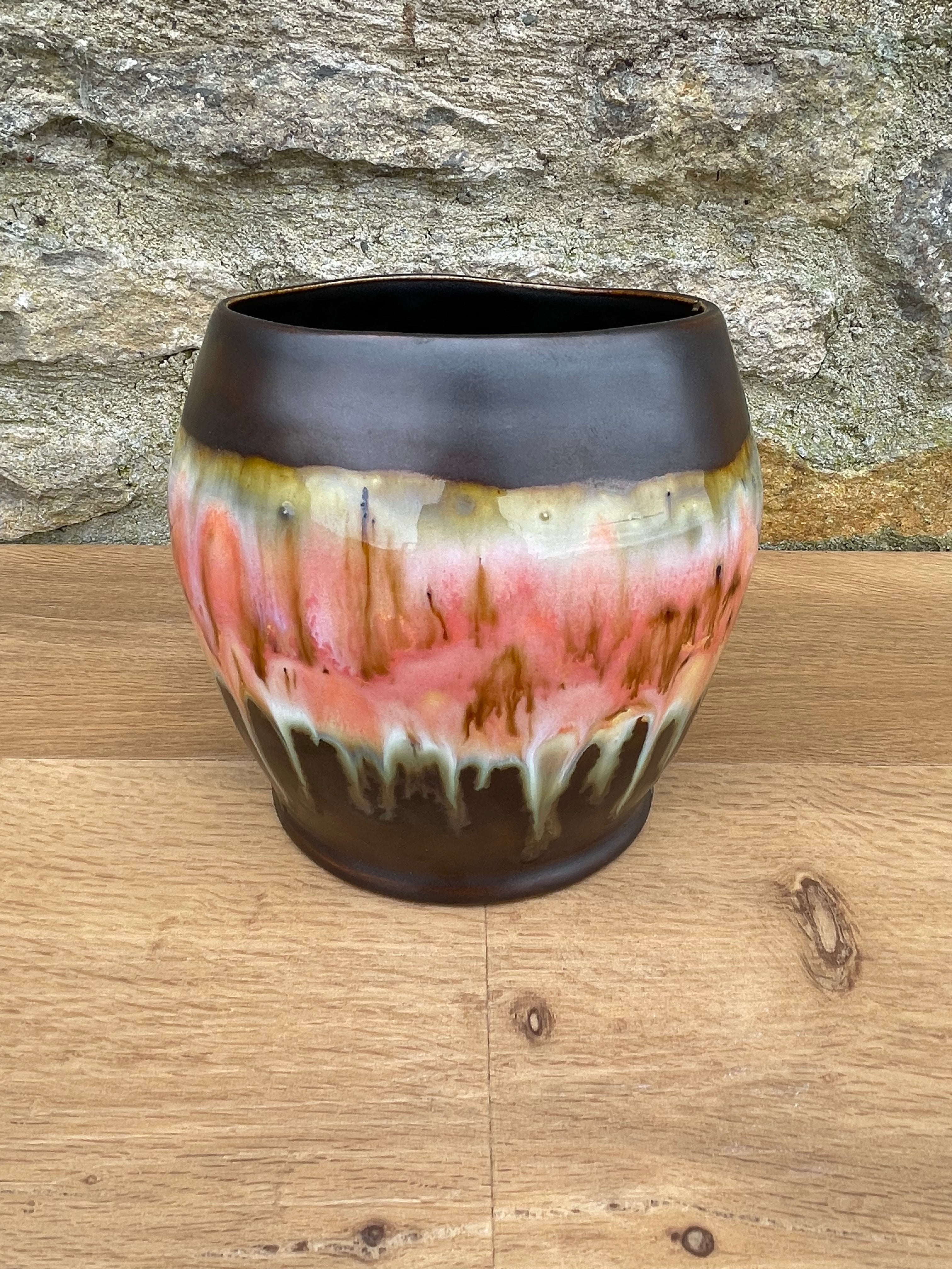 Vase - Brown & Pink - 820