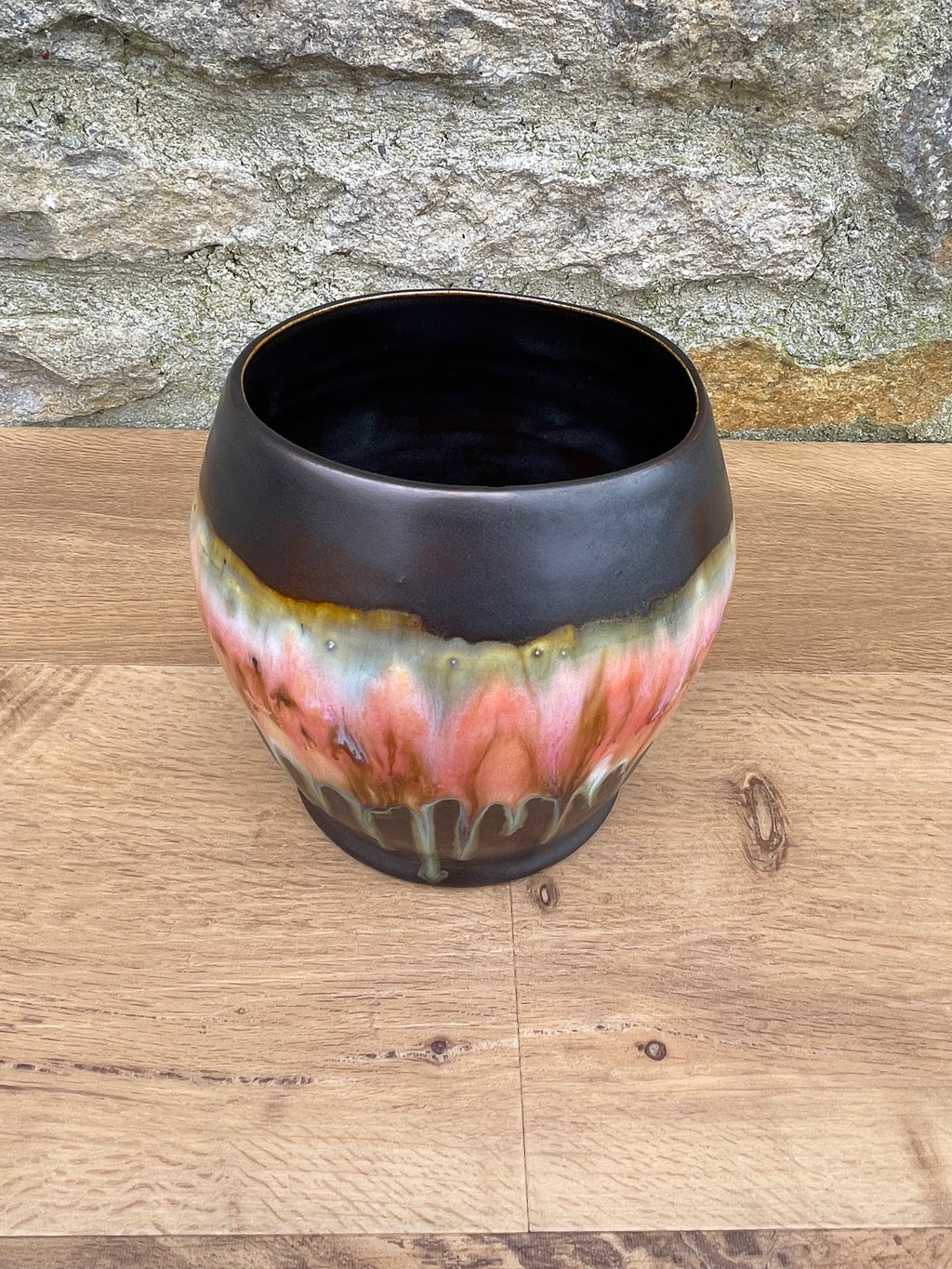 Vase - Brown & Pink - 820