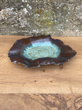 Dish - Jagged edge, Brown and Green - 822