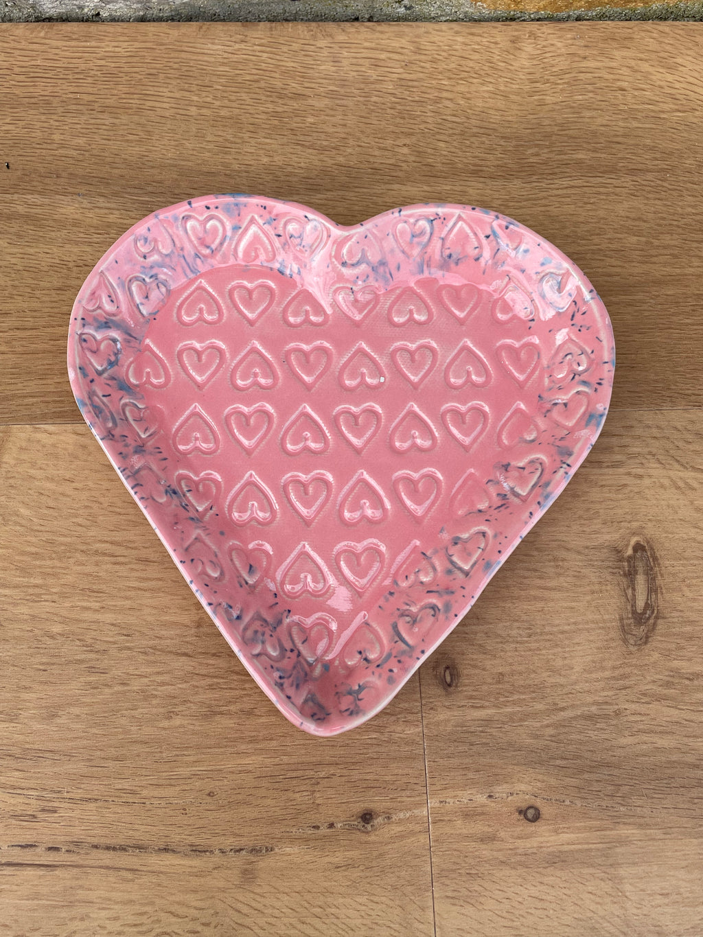 Dish - Pink & Blue Heart Shaped - 846