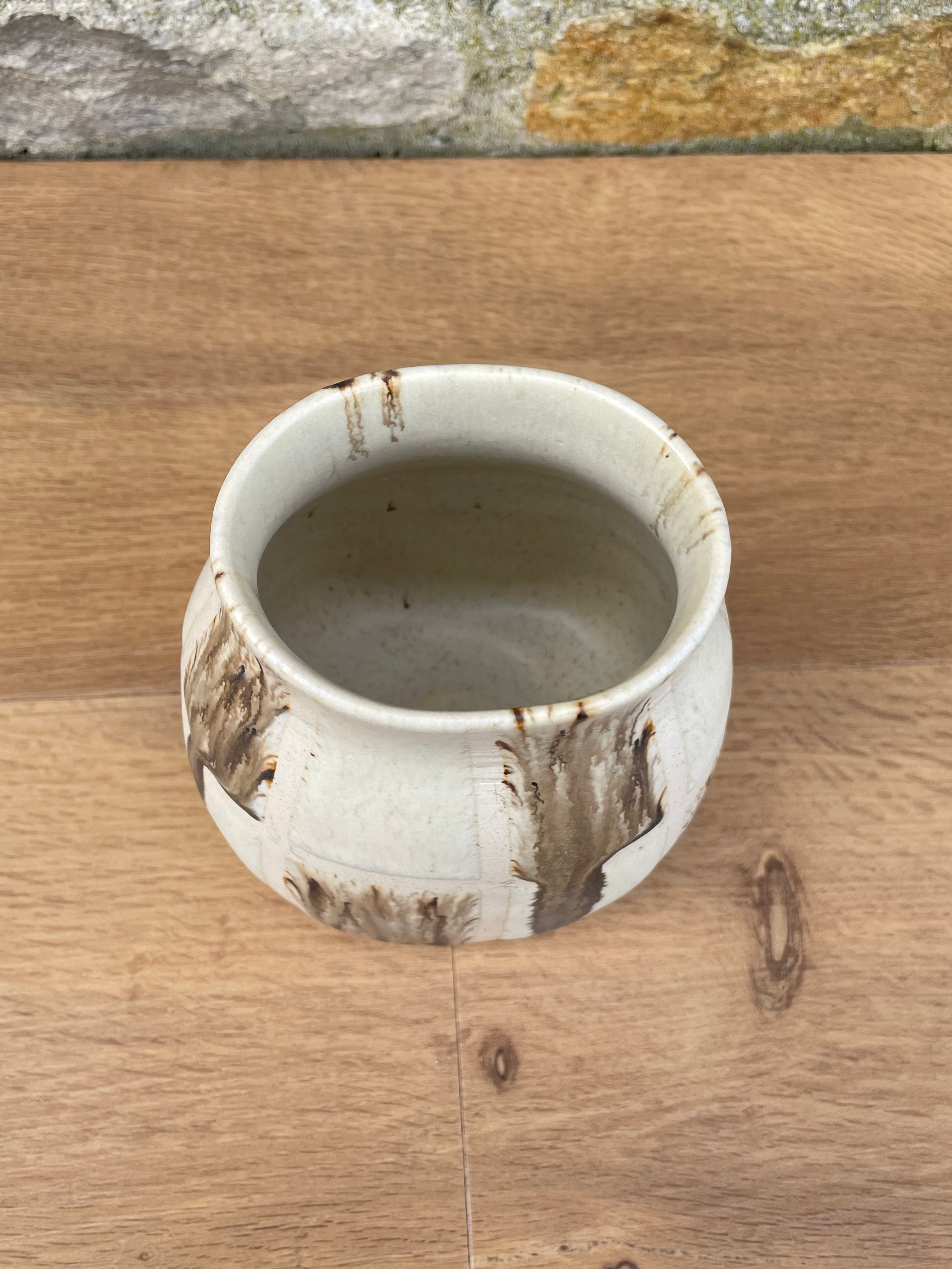Vase - Cream & Brown - 847