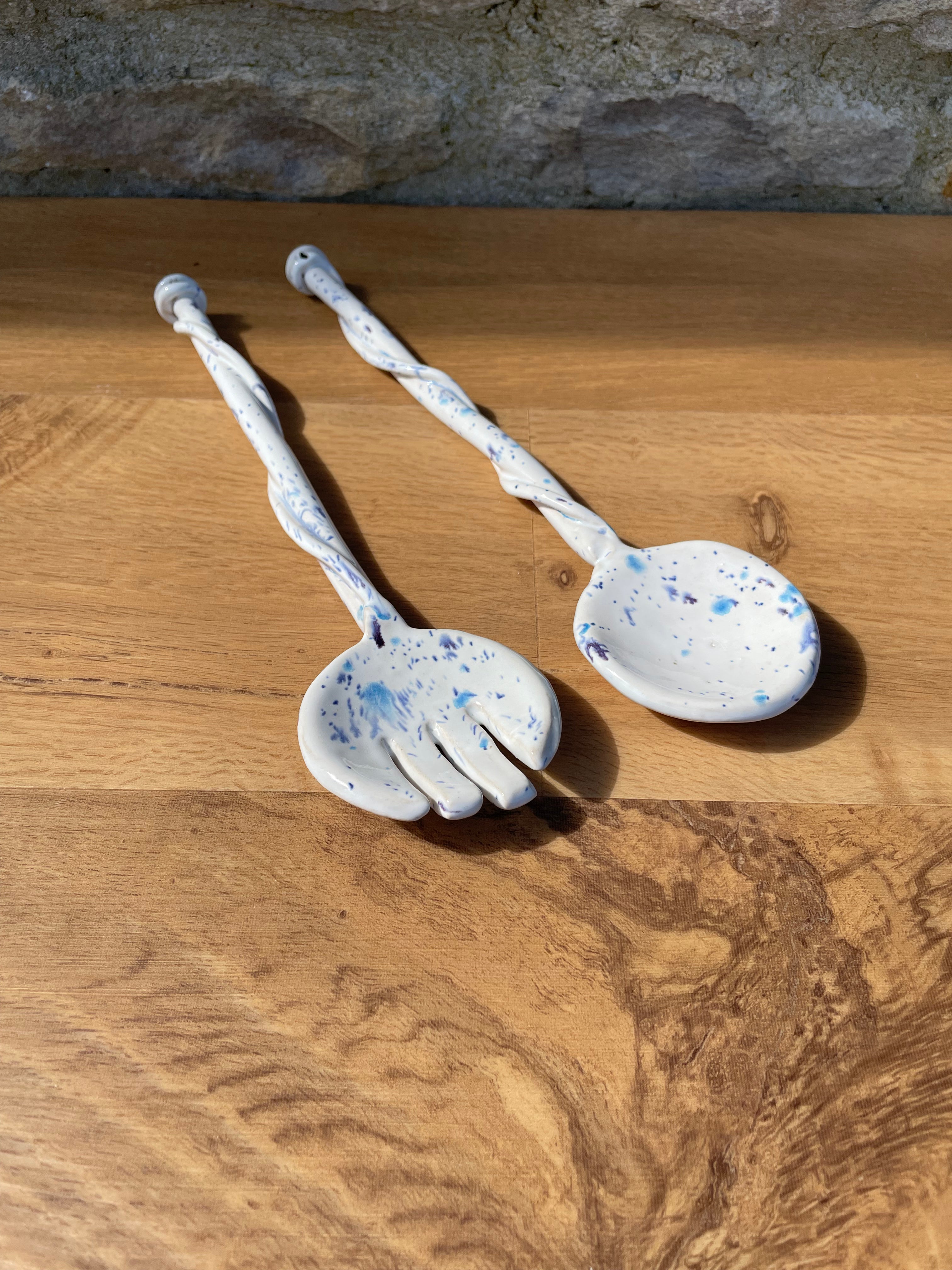 Serving Spoons - White & Blue - 702