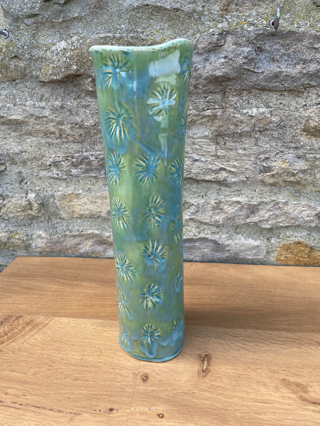Vase - Tall Green Textured - 855