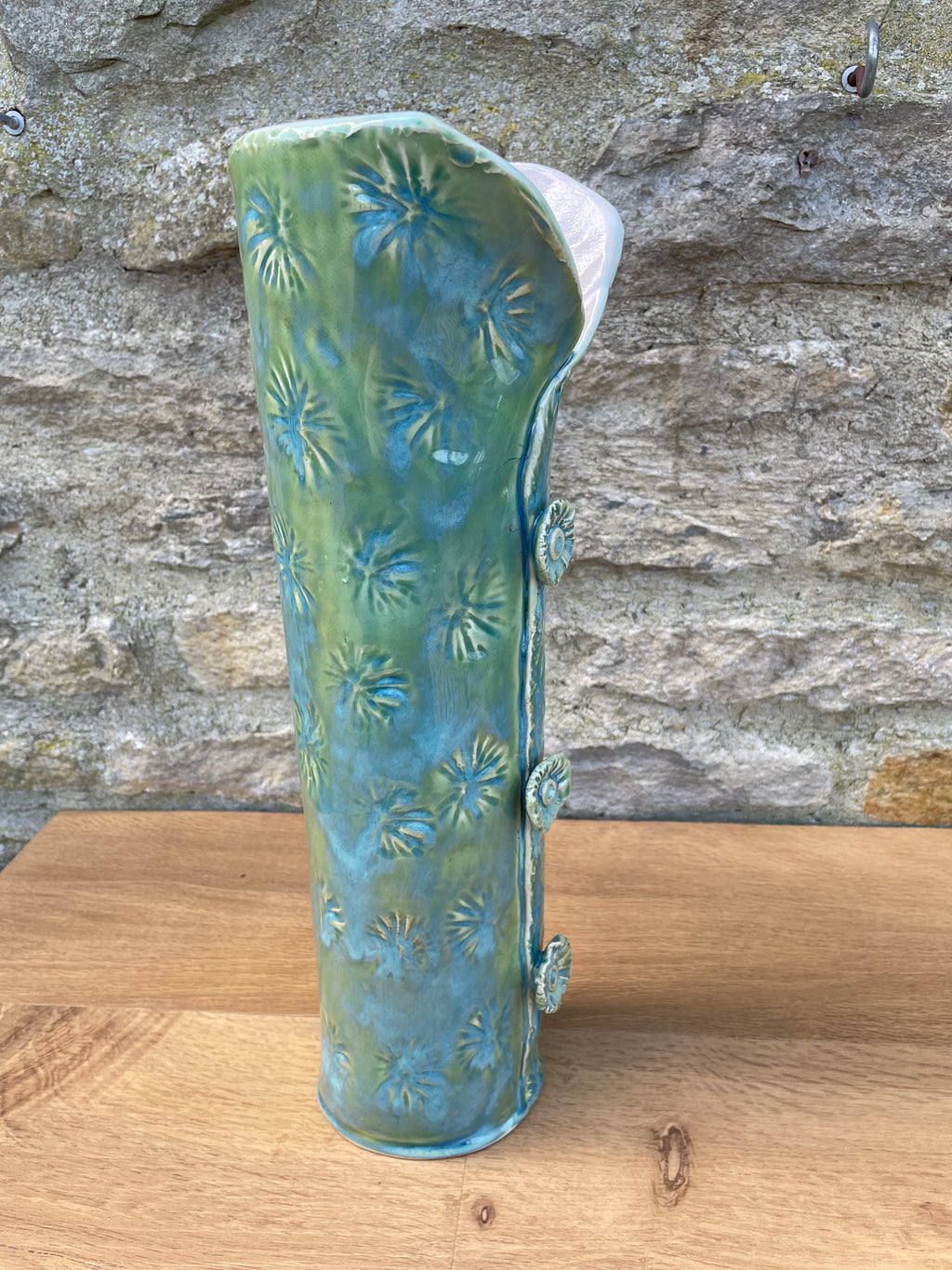 Vase - Tall Green Textured - 855
