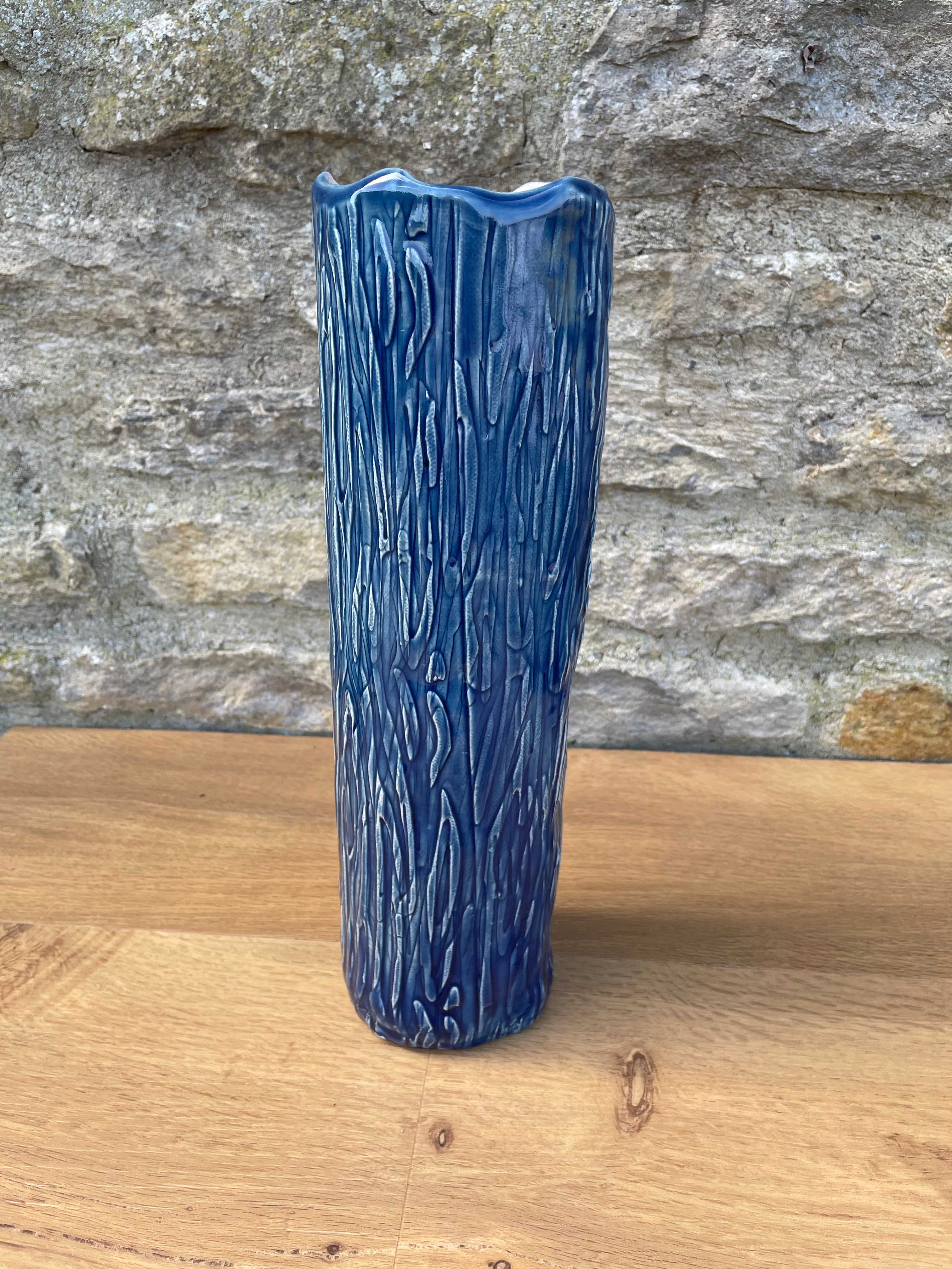 Vase - Tall Blue Textured - 853