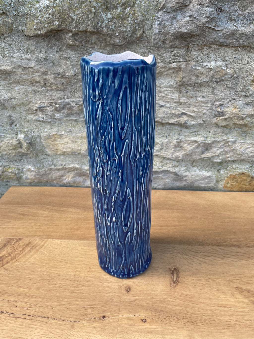 Vase - Tall Blue Textured - 853