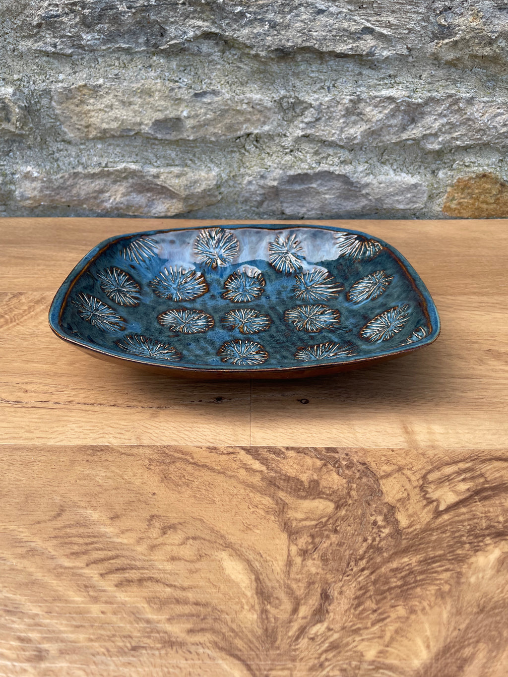 Dish - Oval Blue & Brown - 850