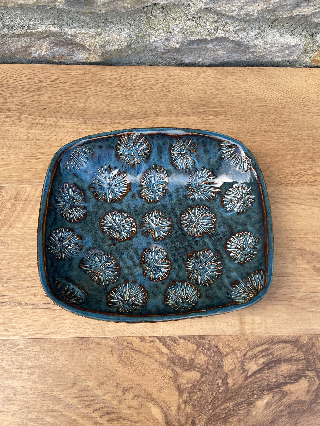 Dish - Oval Blue & Brown - 850