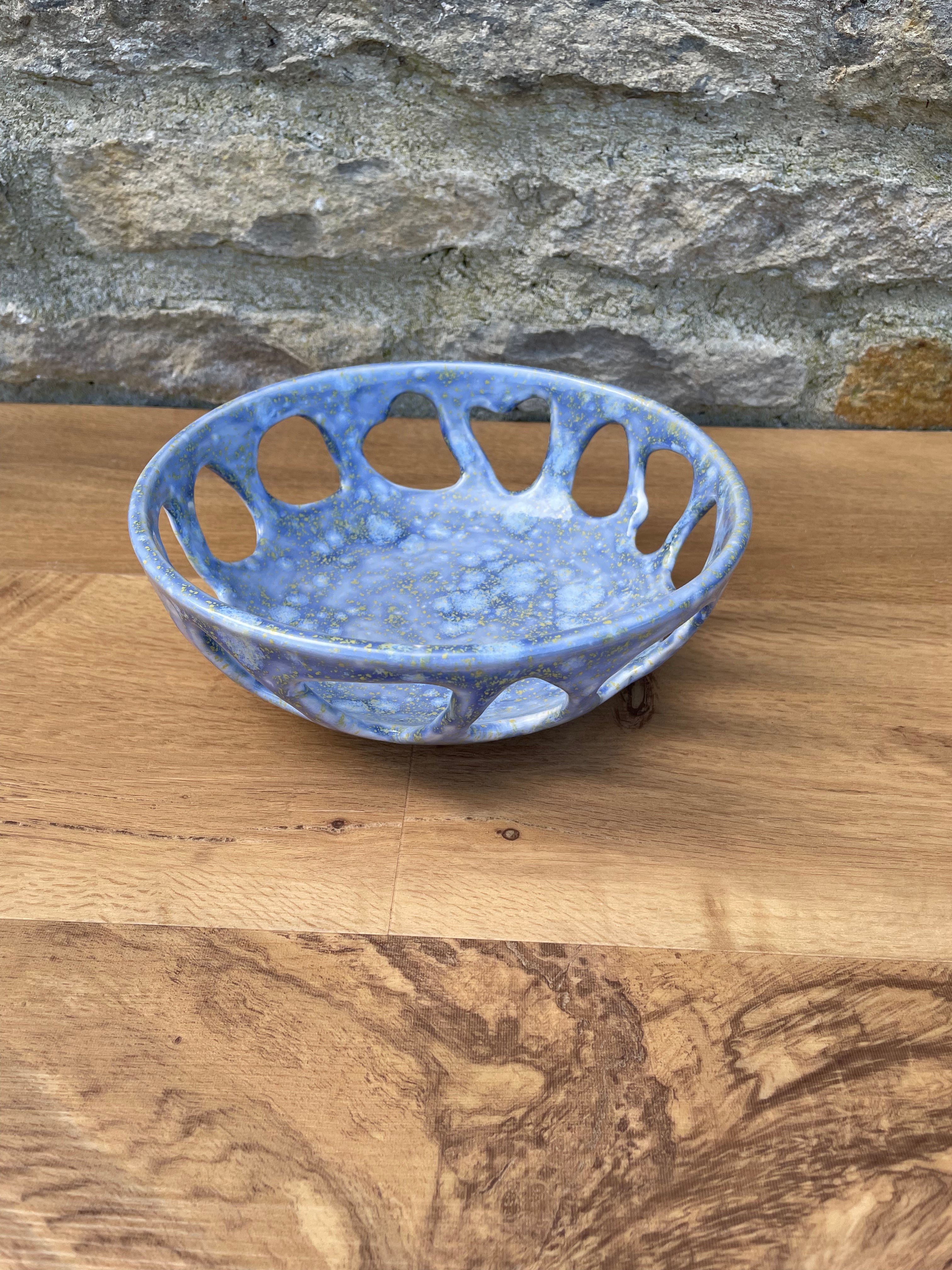 Bowl - Blue & Yellow with holes - 867