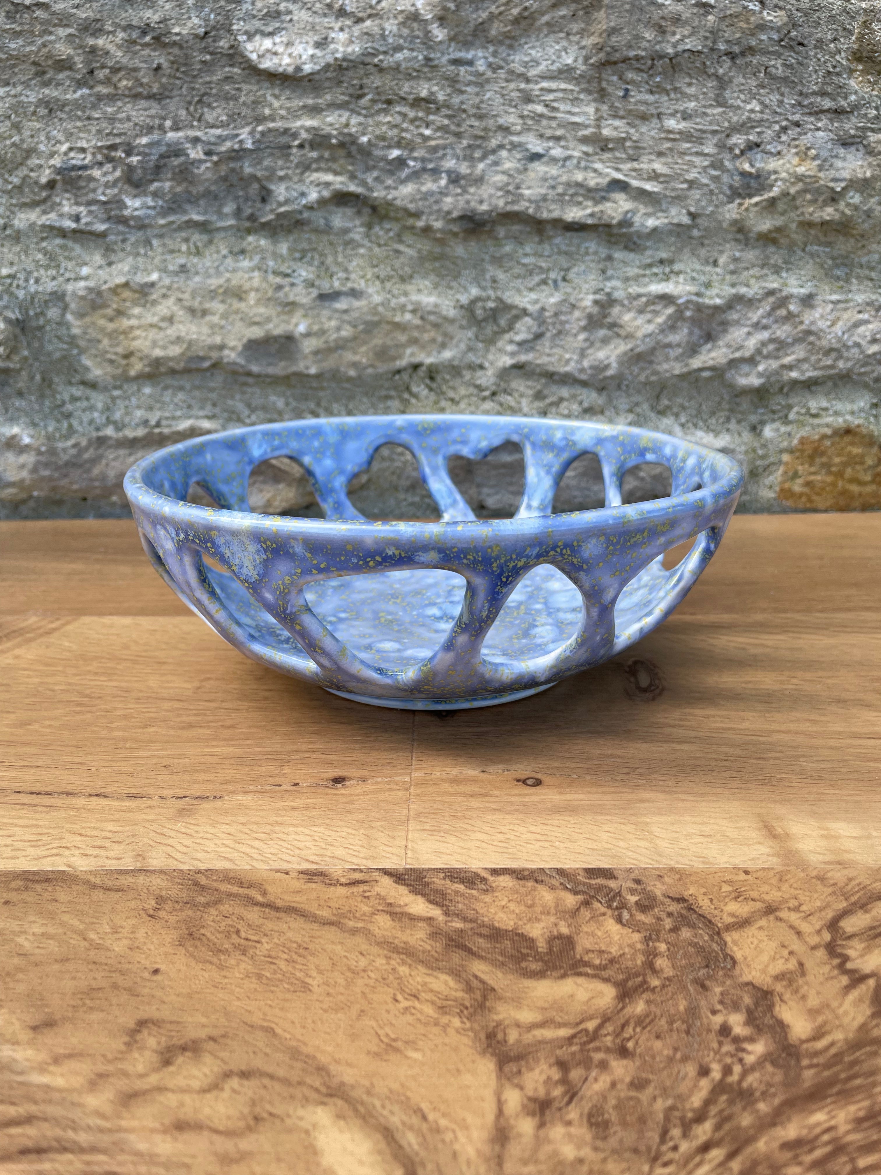 Bowl - Blue & Yellow with holes - 867