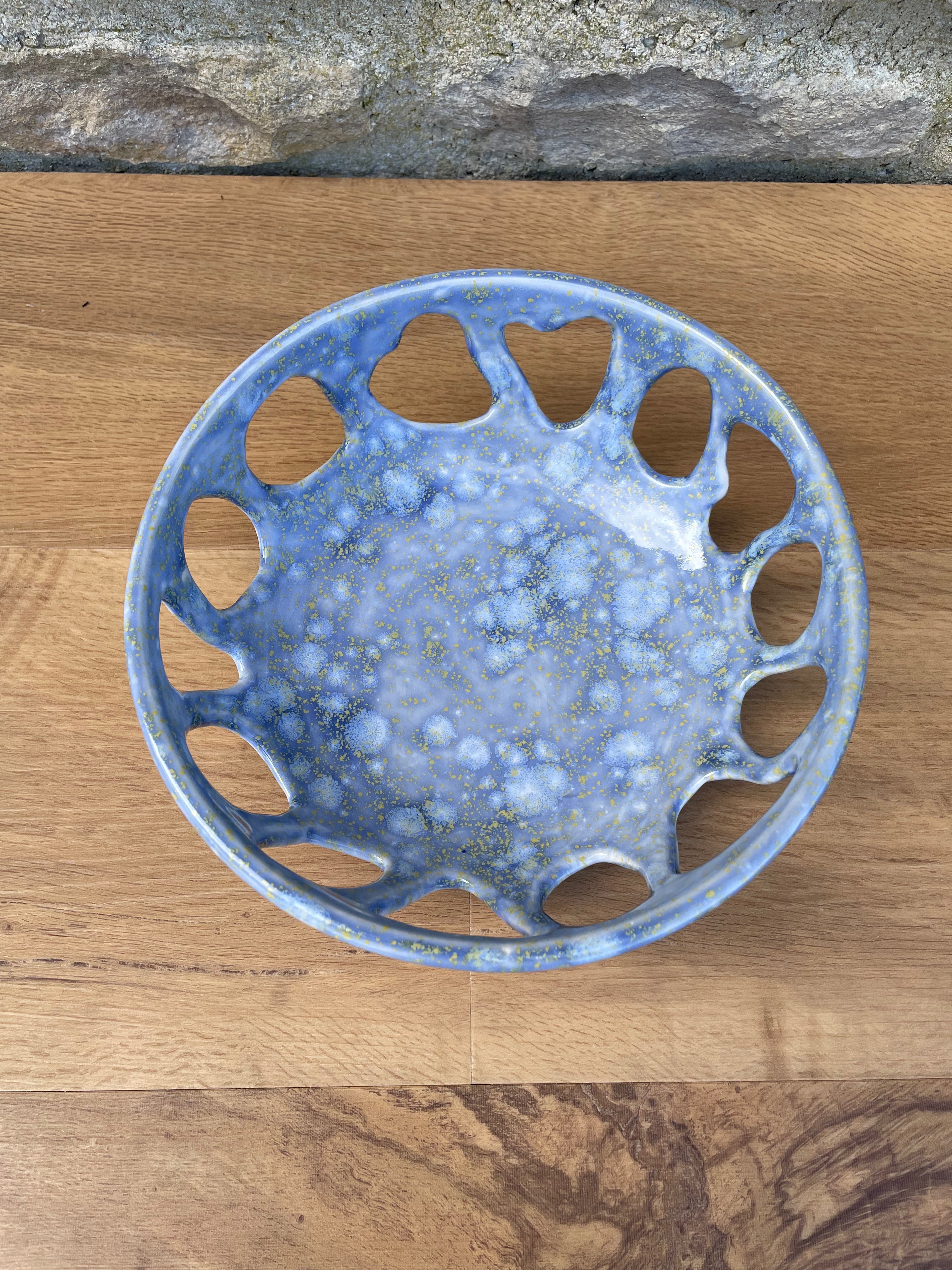 Bowl - Blue & Yellow with holes - 867