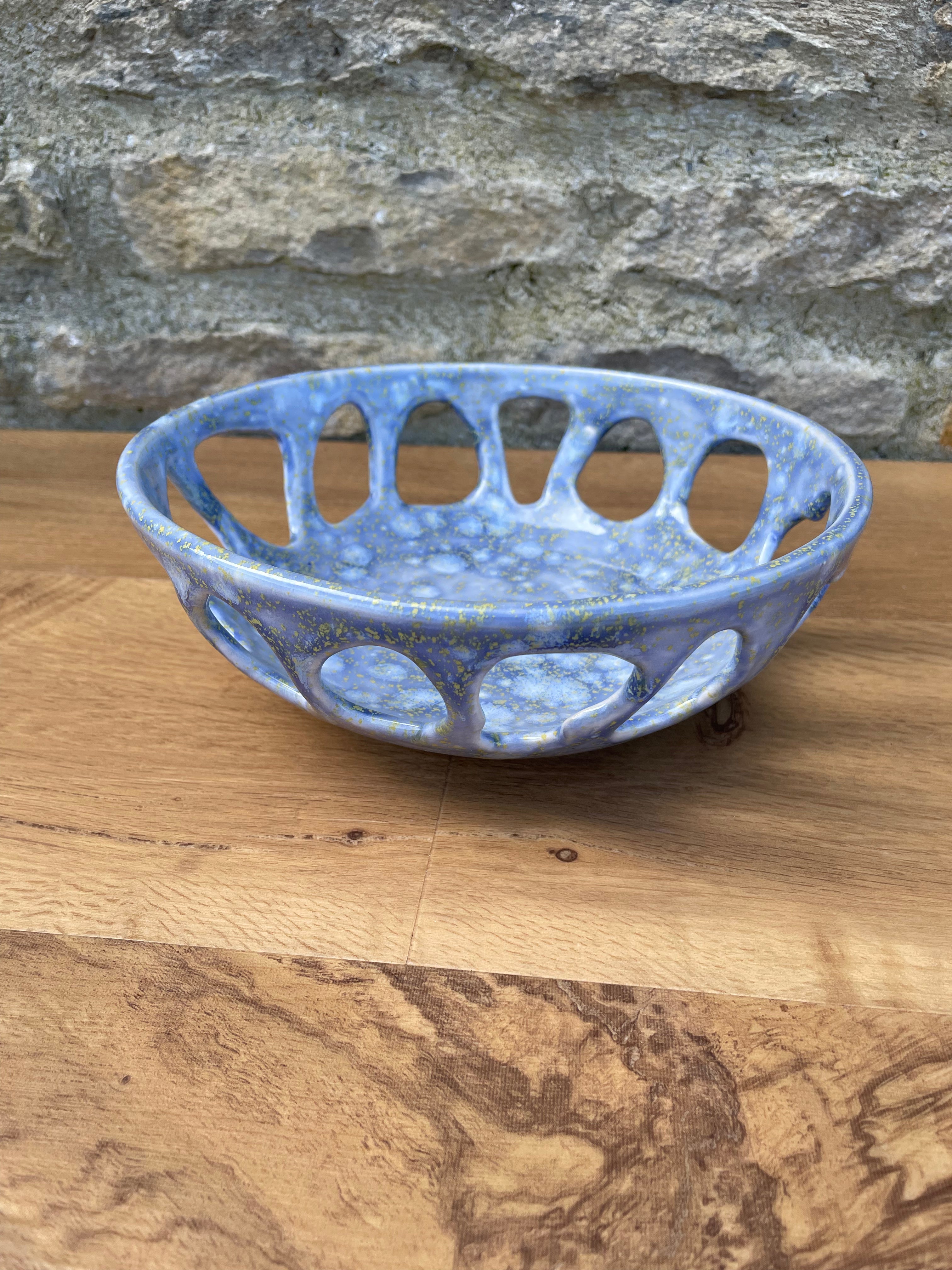 Bowl - Blue & Yellow with holes - 867