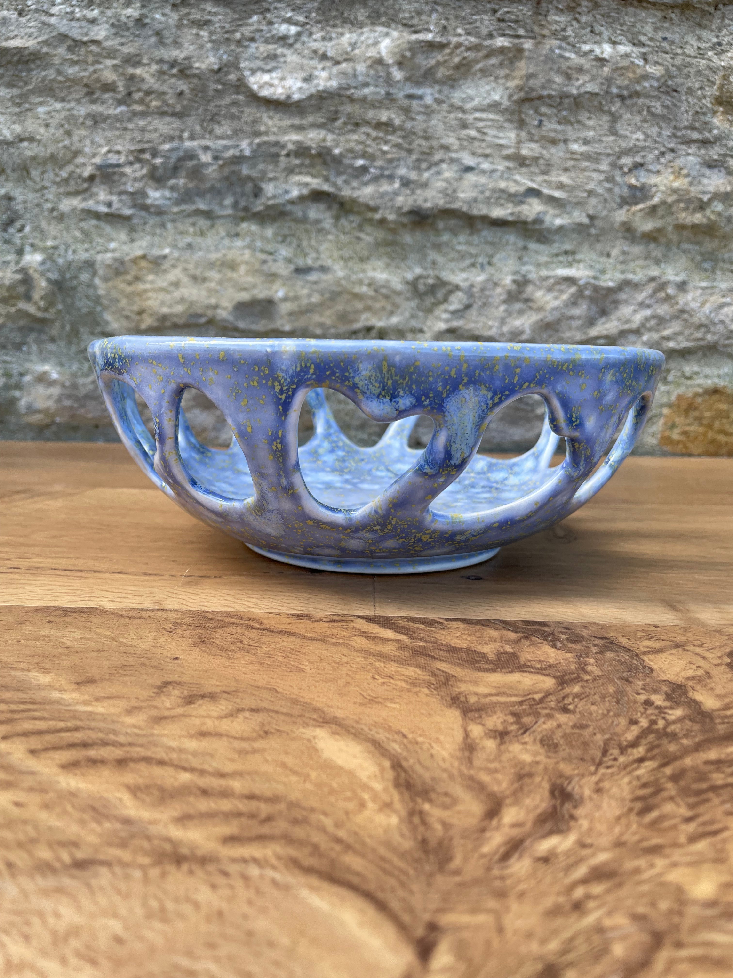 Bowl - Blue & Yellow with holes - 867