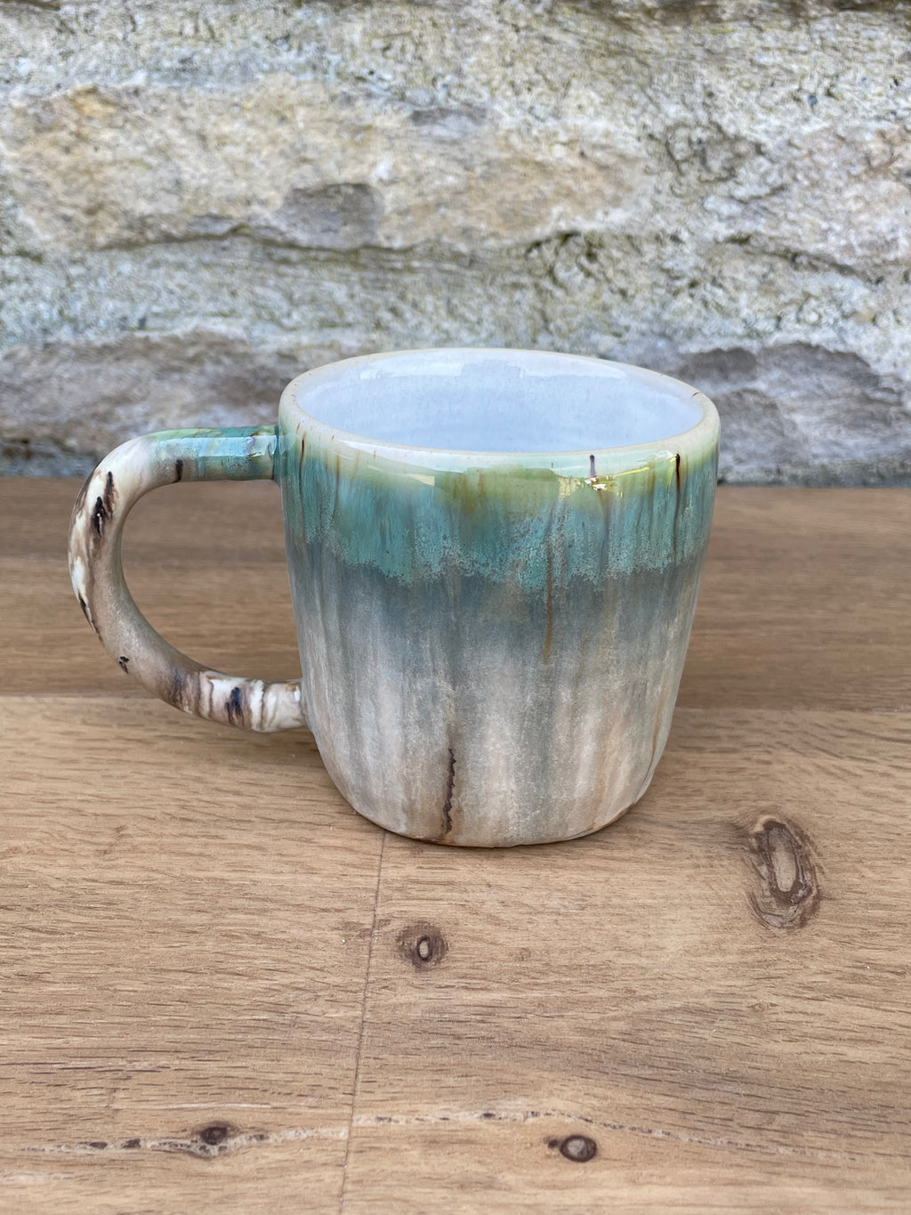 Mug - Green, Beige & Brown - 884