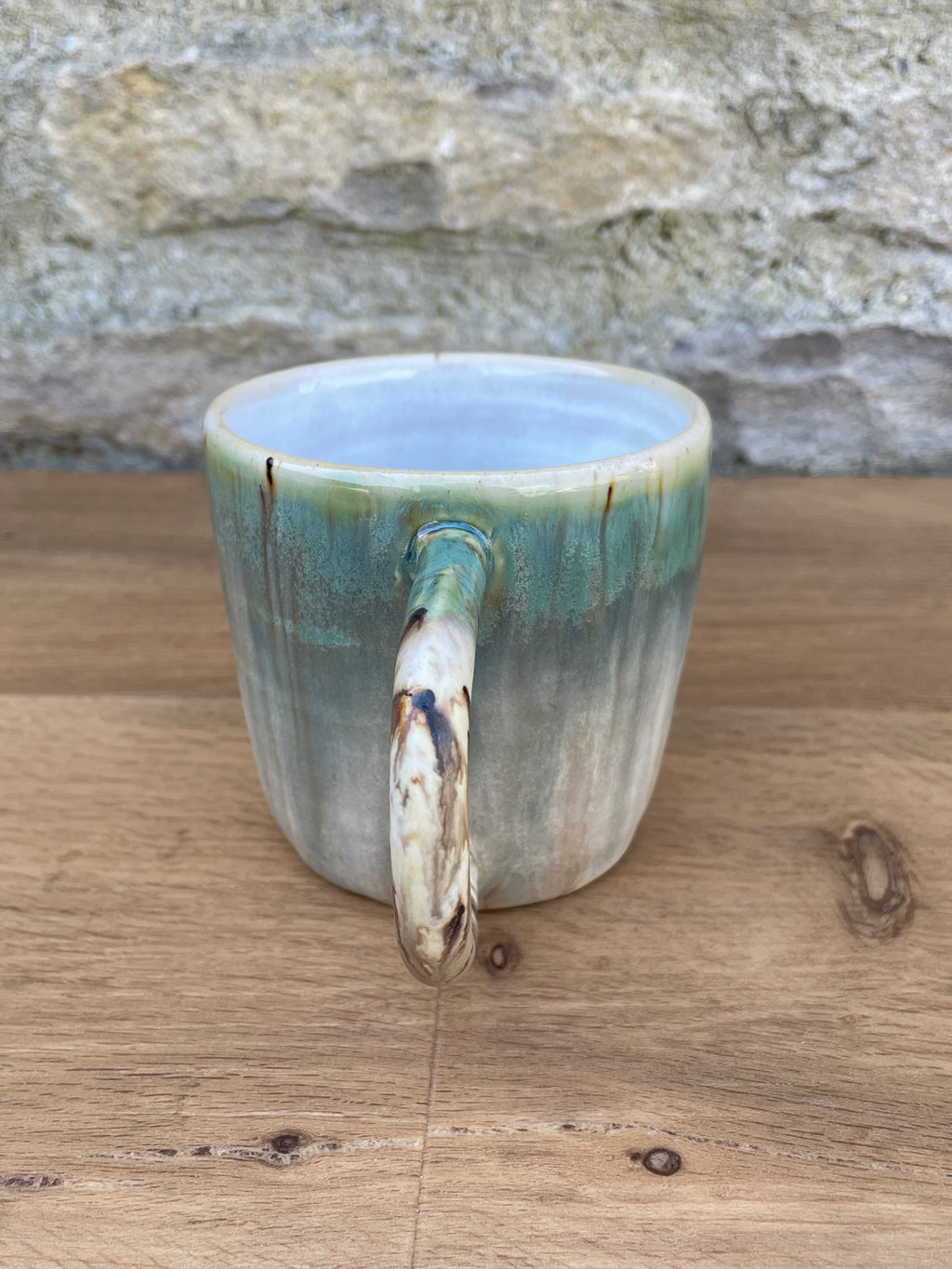 Mug - Green, Beige & Brown - 884