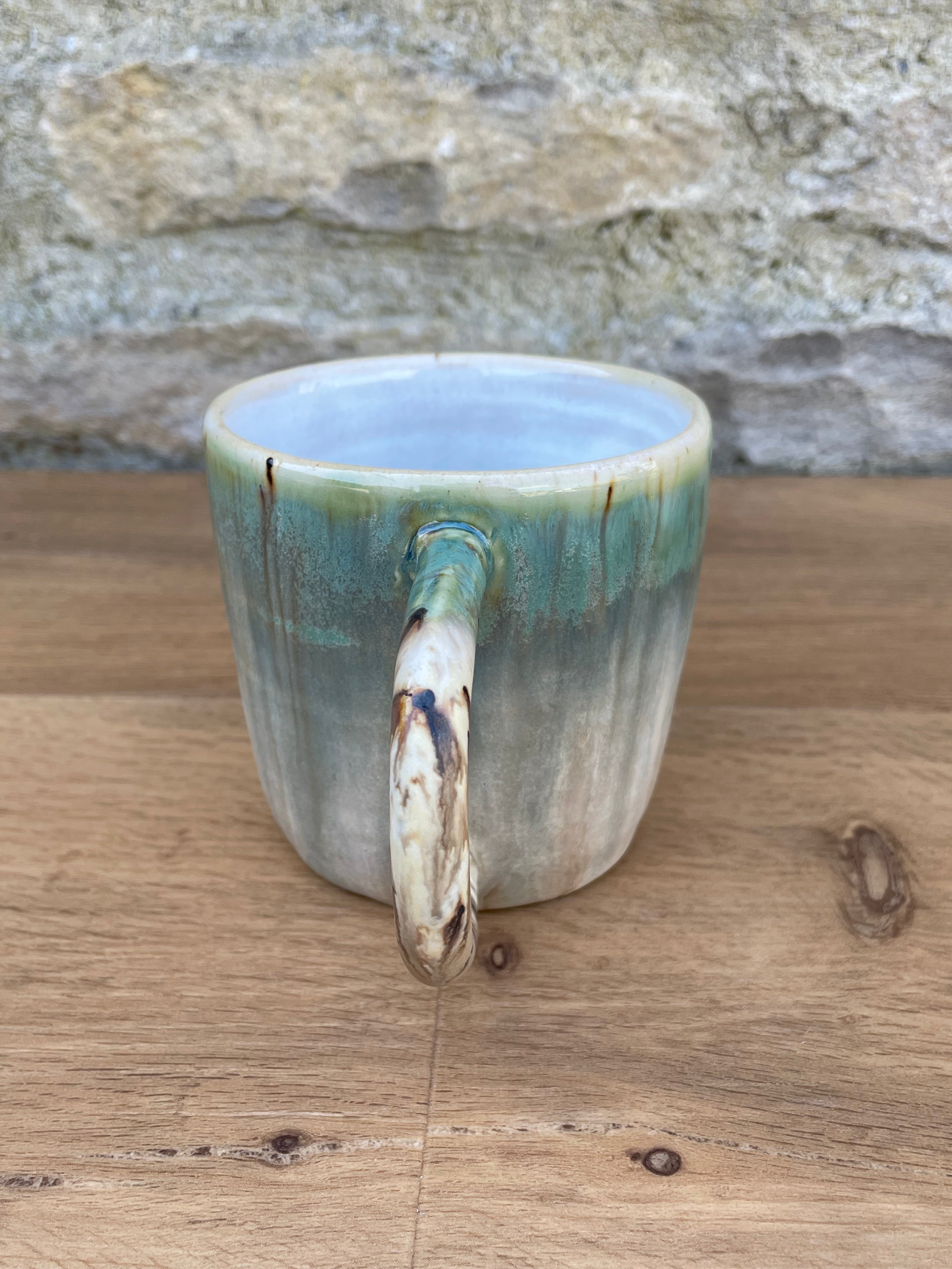 Mug - Green, Beige & Brown - 884