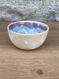 Bowl - Small, Cream, Purple and Blue - 891