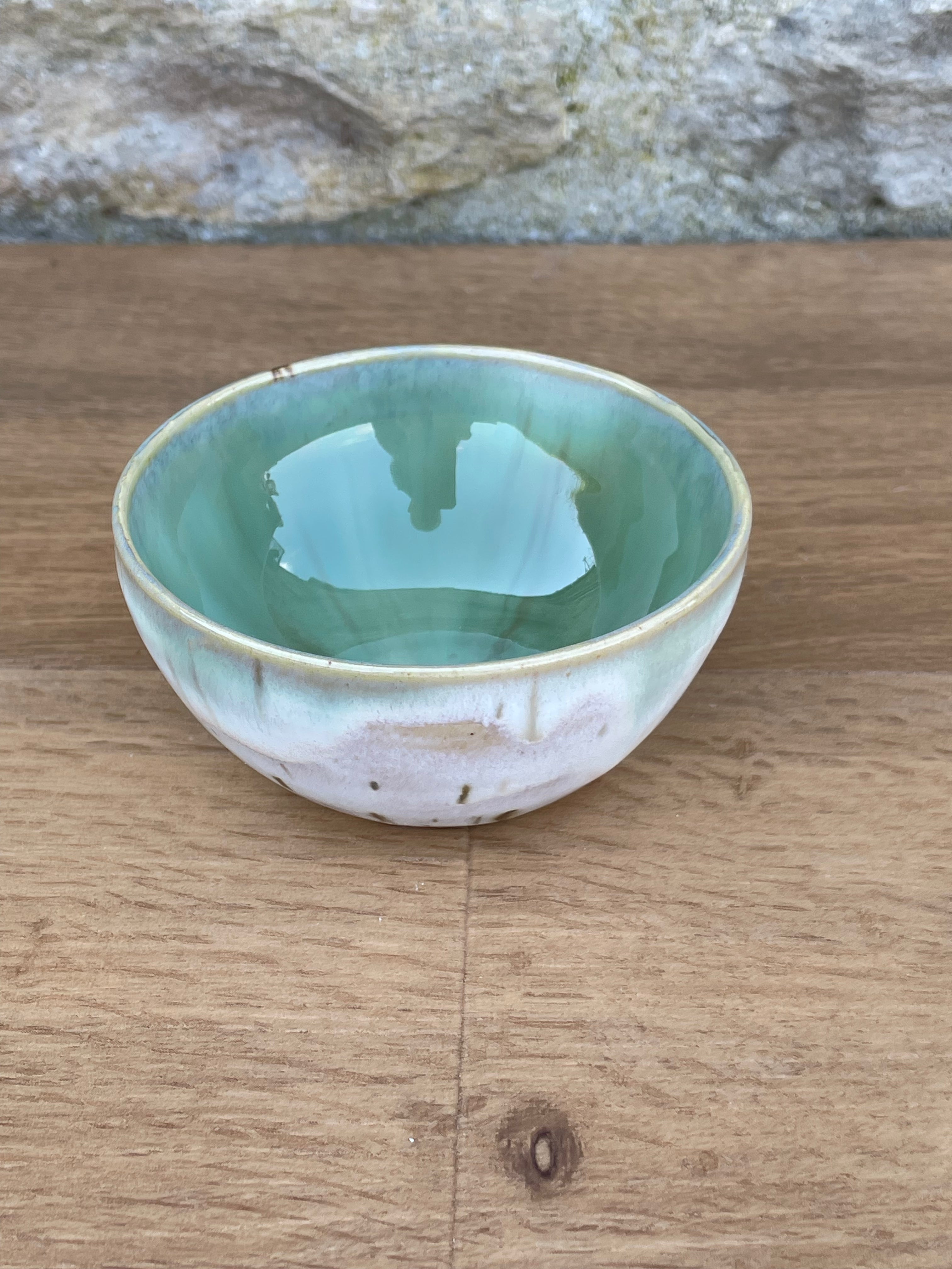 Bowl - Small Cream, Brown and Green - 893